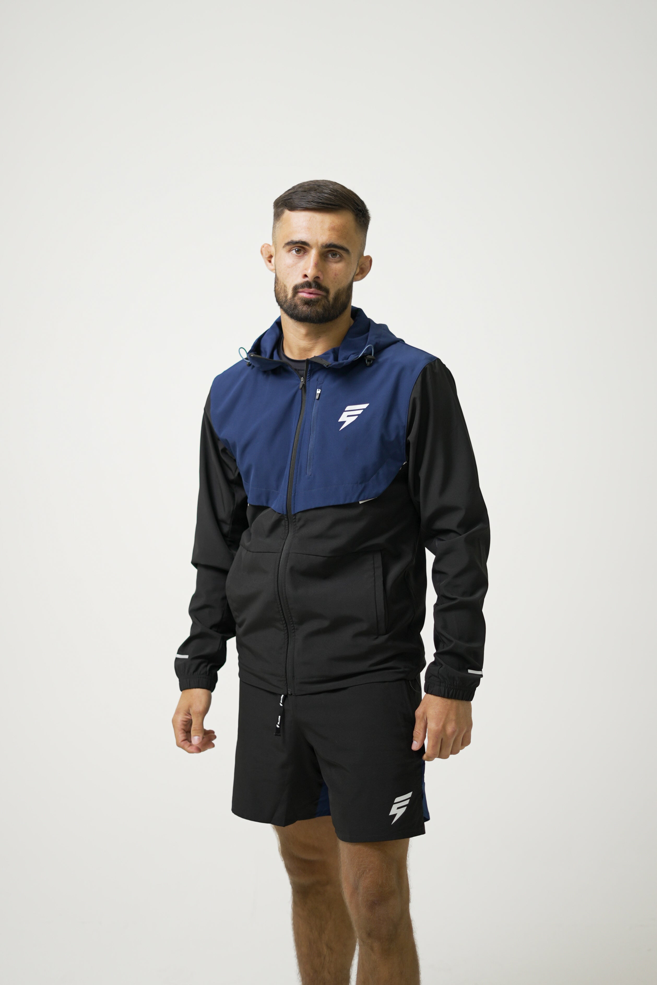 TRACK JACKET SET - BLACK/NAVY