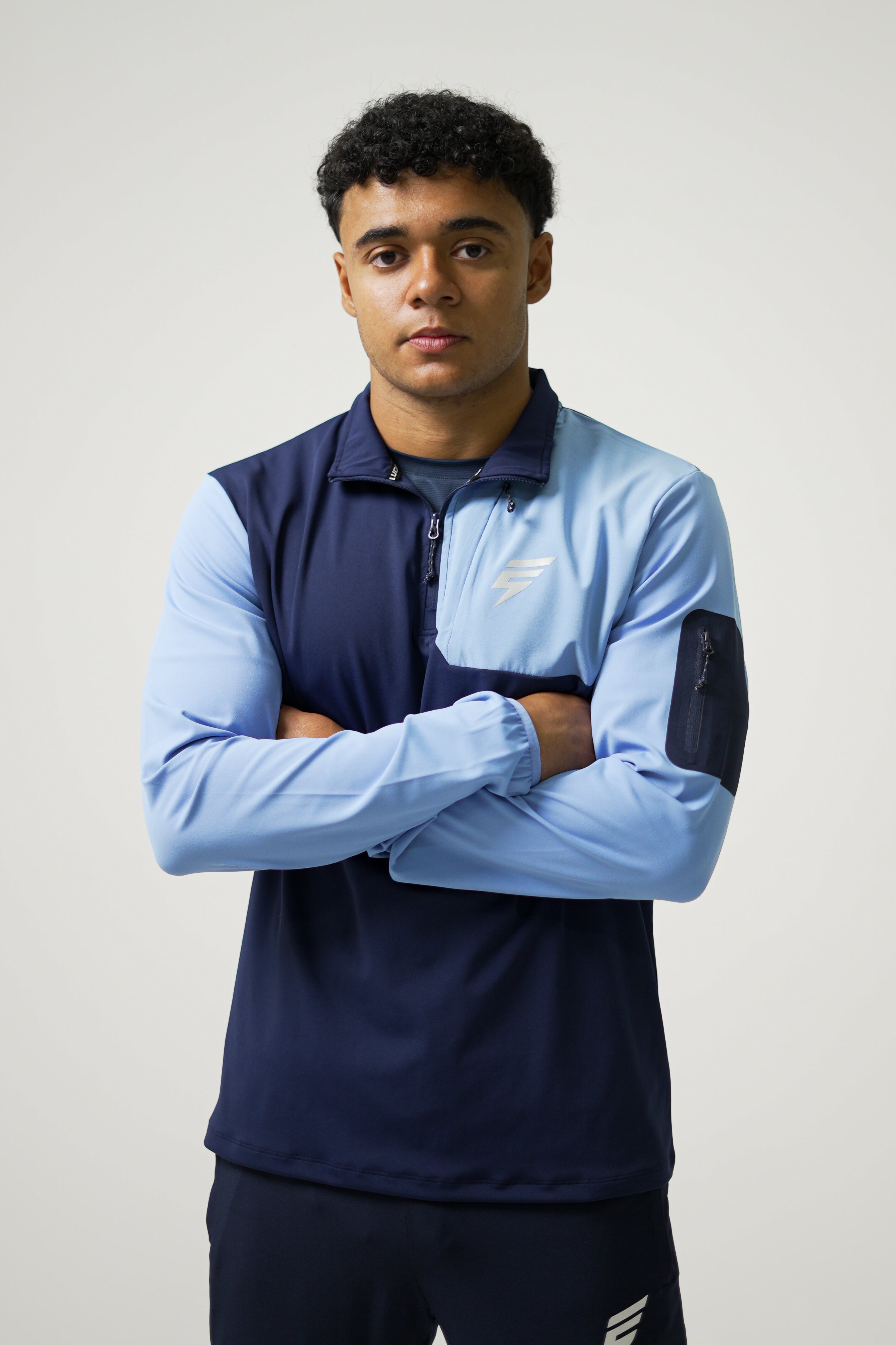 CORE 1/4 ZIP - NAVY/LIGHT BLUE