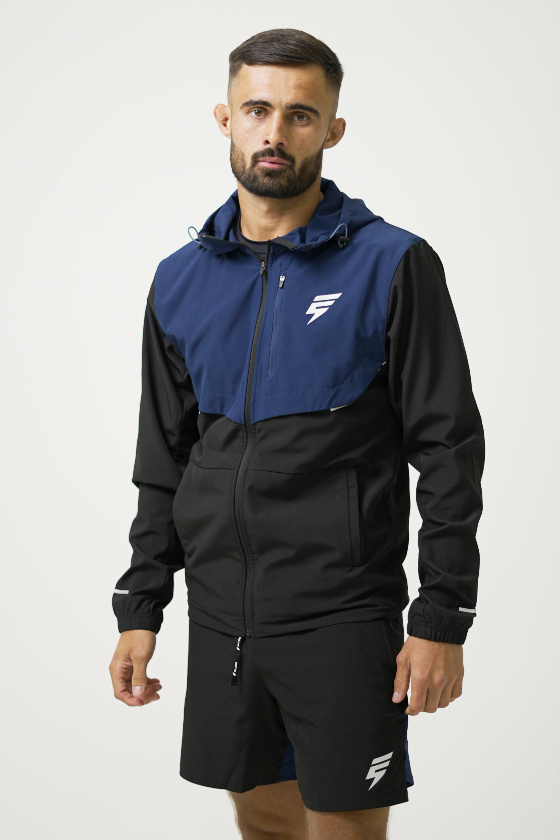 TRACK JACKET SET - BLACK/NAVY