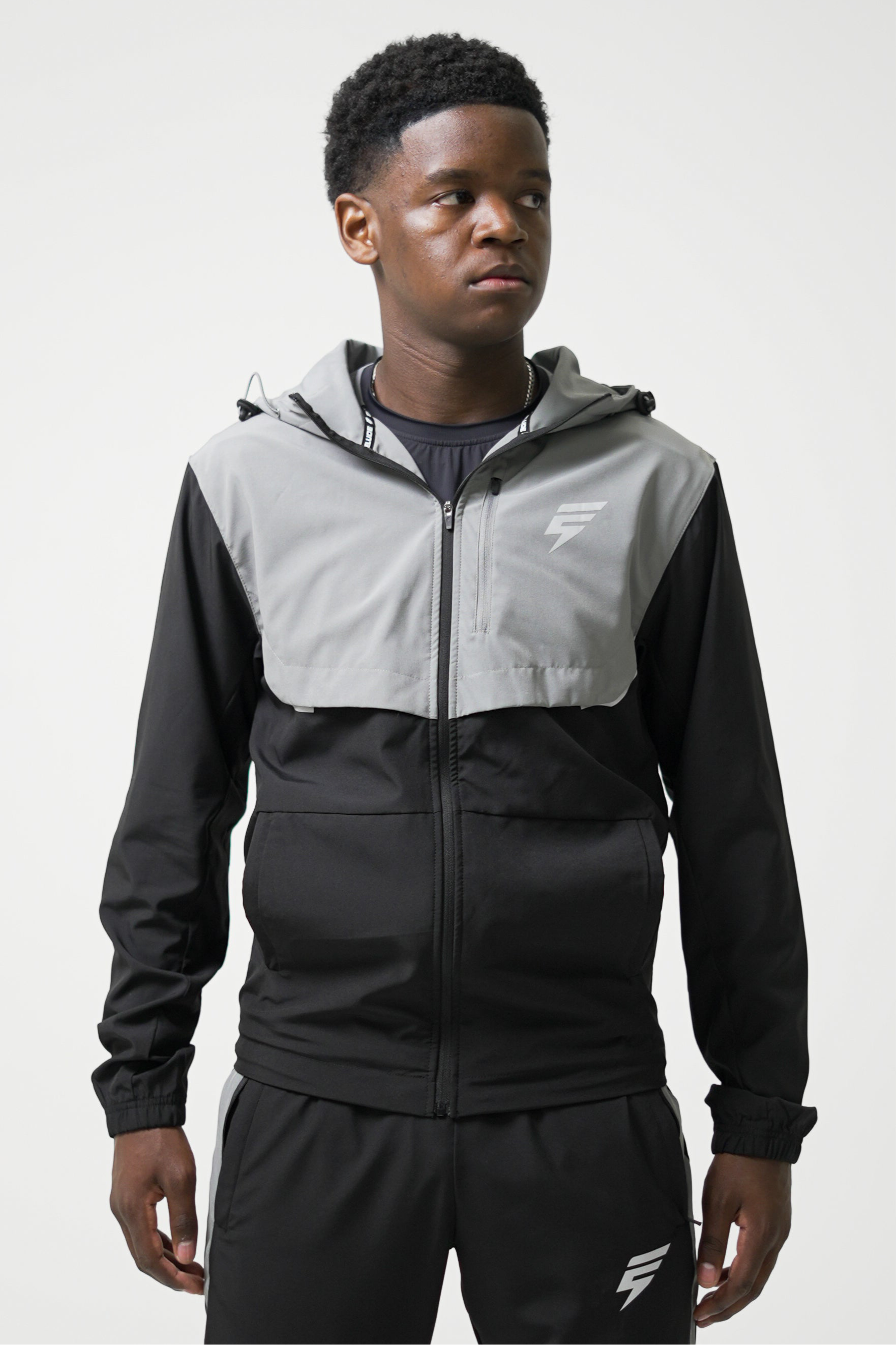 TRACK JACKET - BLACK/LIGHT GREY