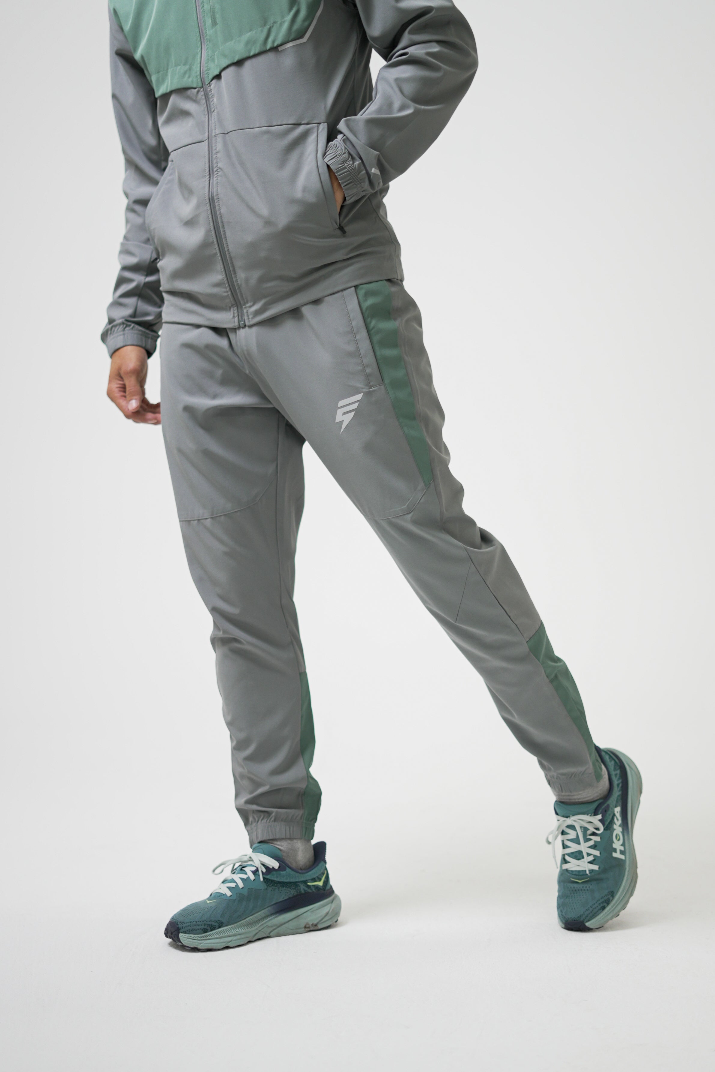 TRACK TRACKSUIT - LIGHT GREY/SAGE GREEN