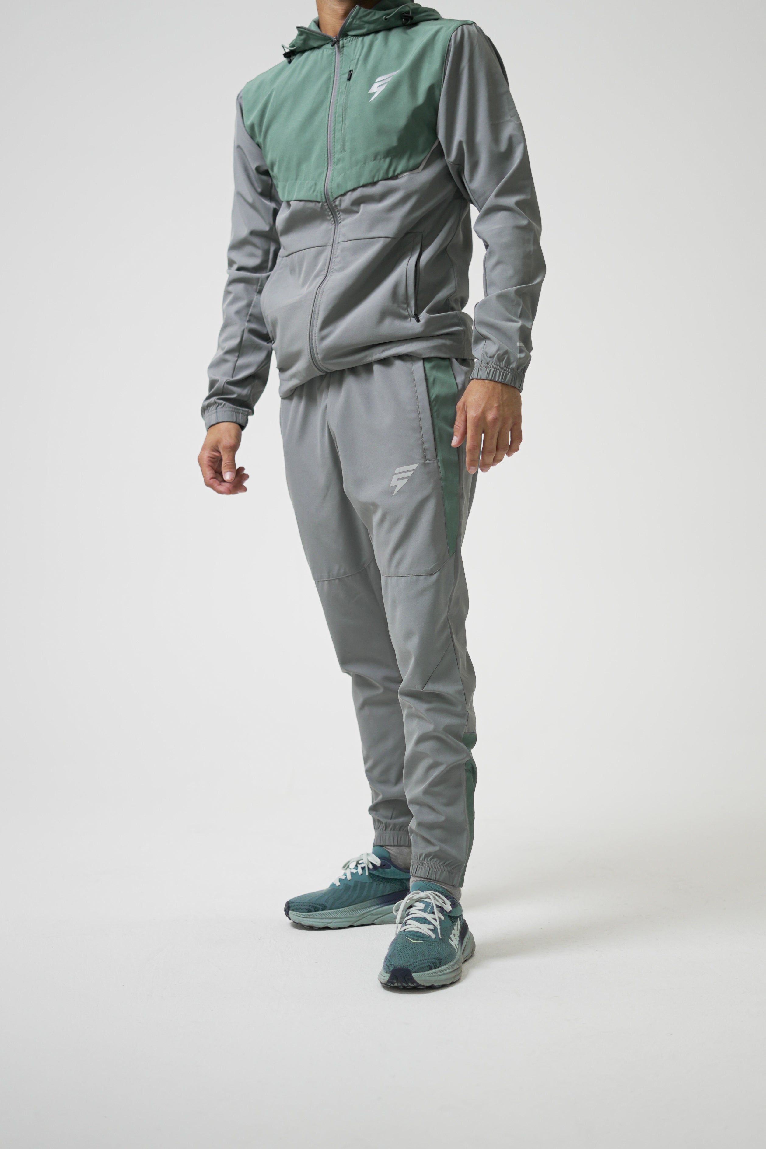 TRACK TRACKSUIT - LIGHT GREY/SAGE GREEN