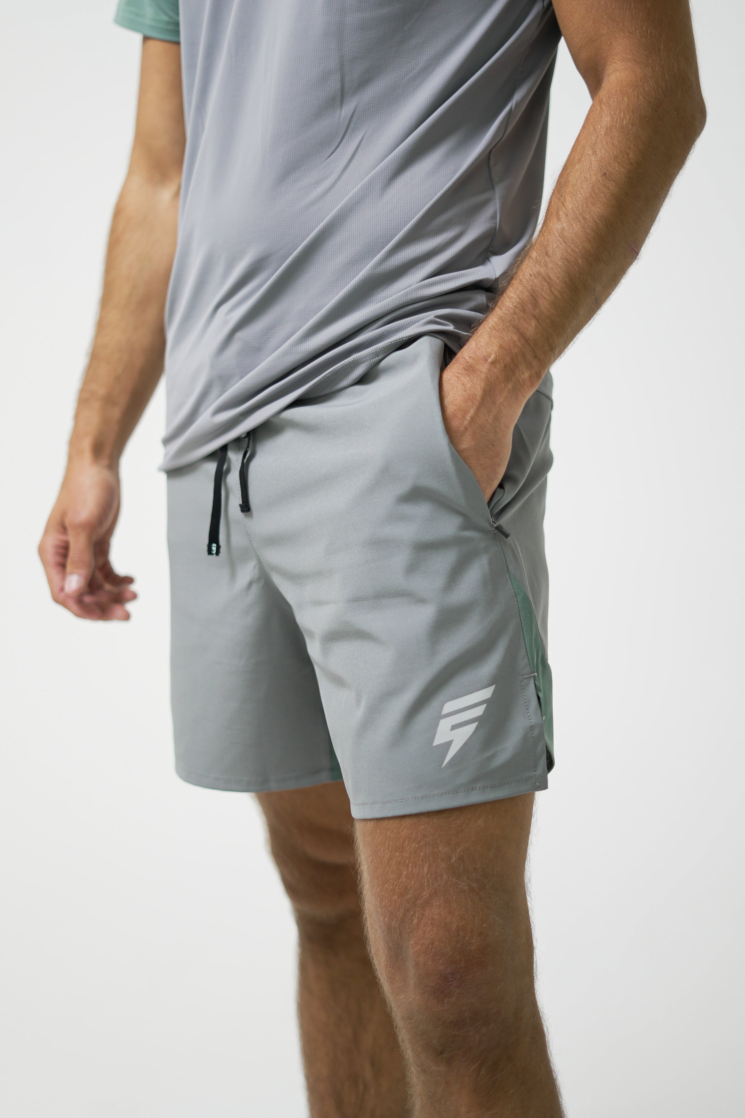 TRACK JACKET SET - LIGHT GREY/SAGE GREEN