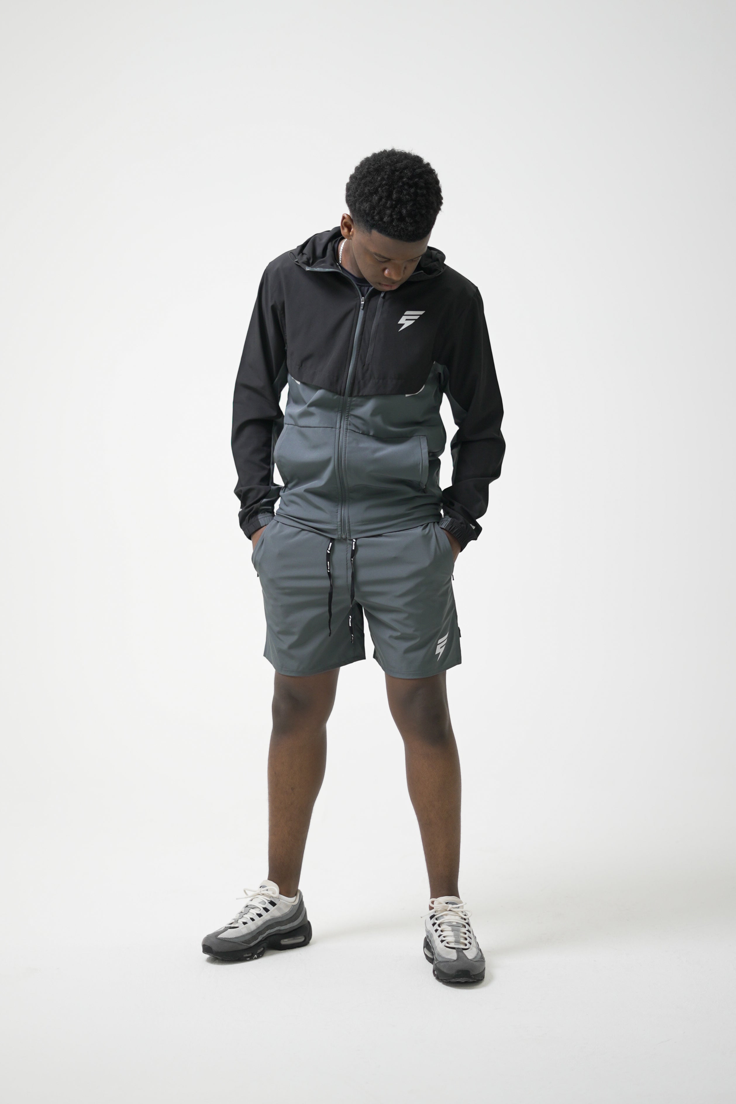 TRACK JACKET SET - COAL/BLACK