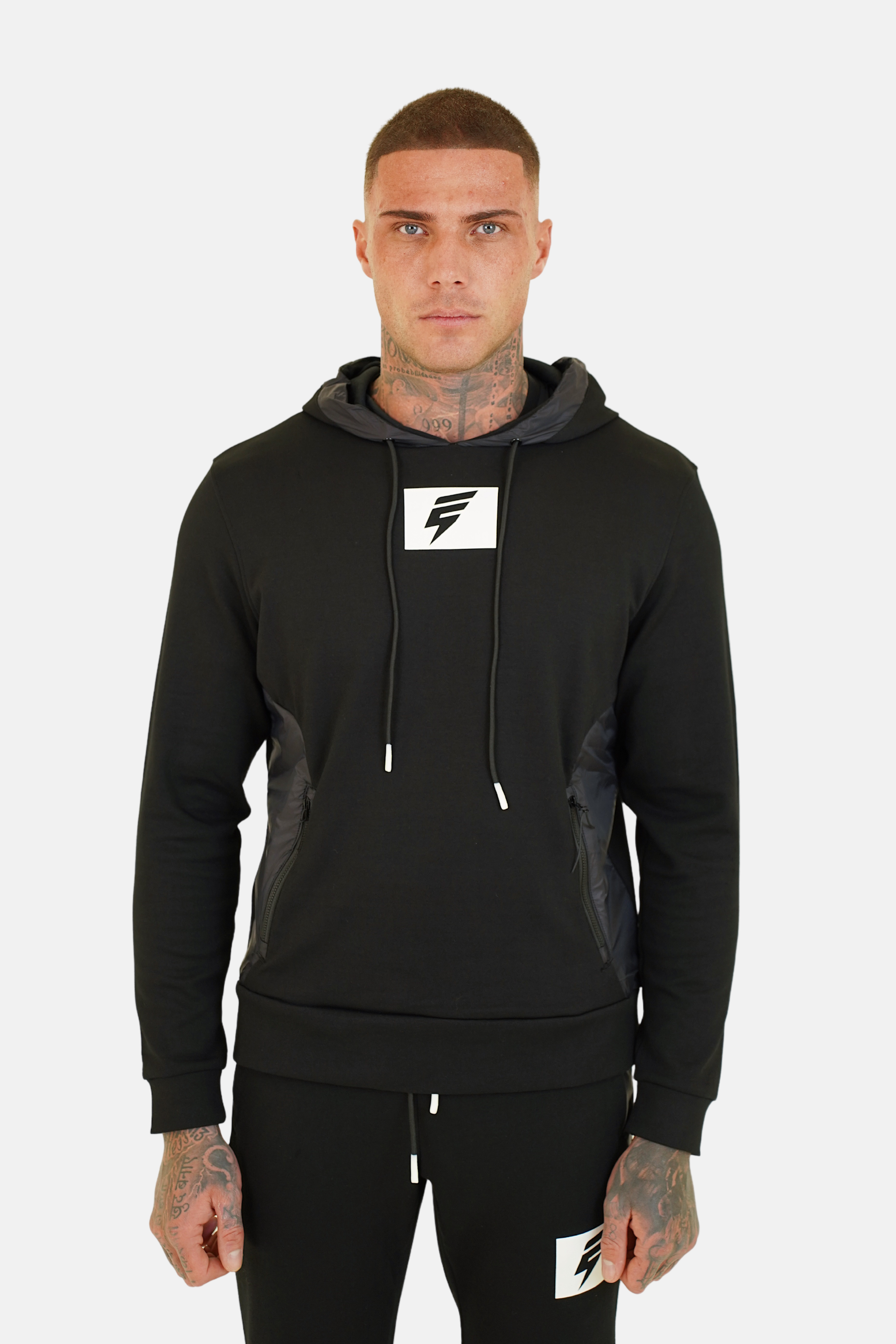 TECH HOODIE - BLACK/WHITE