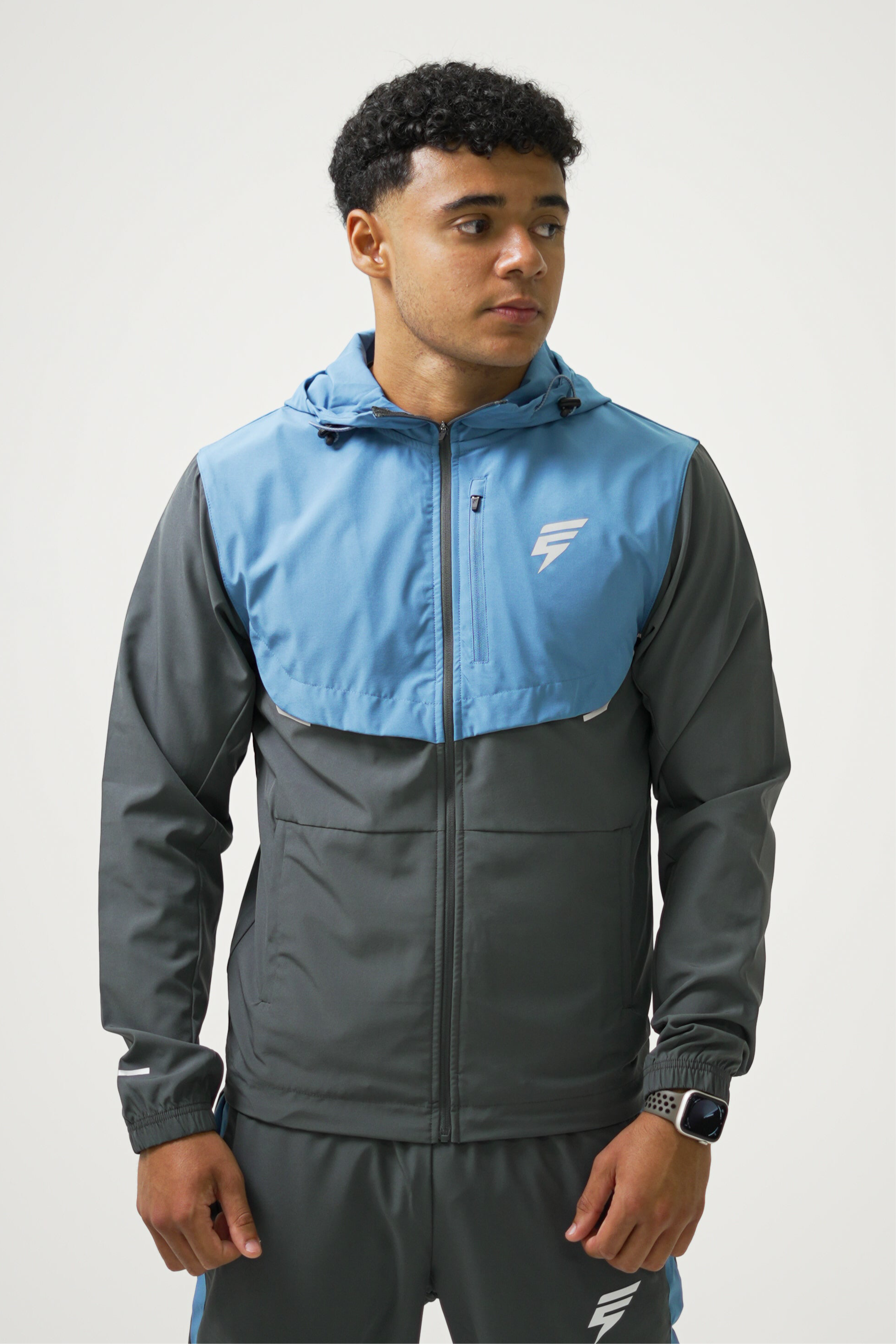 TRACK JACKET - GREY/OMBRE BLUE