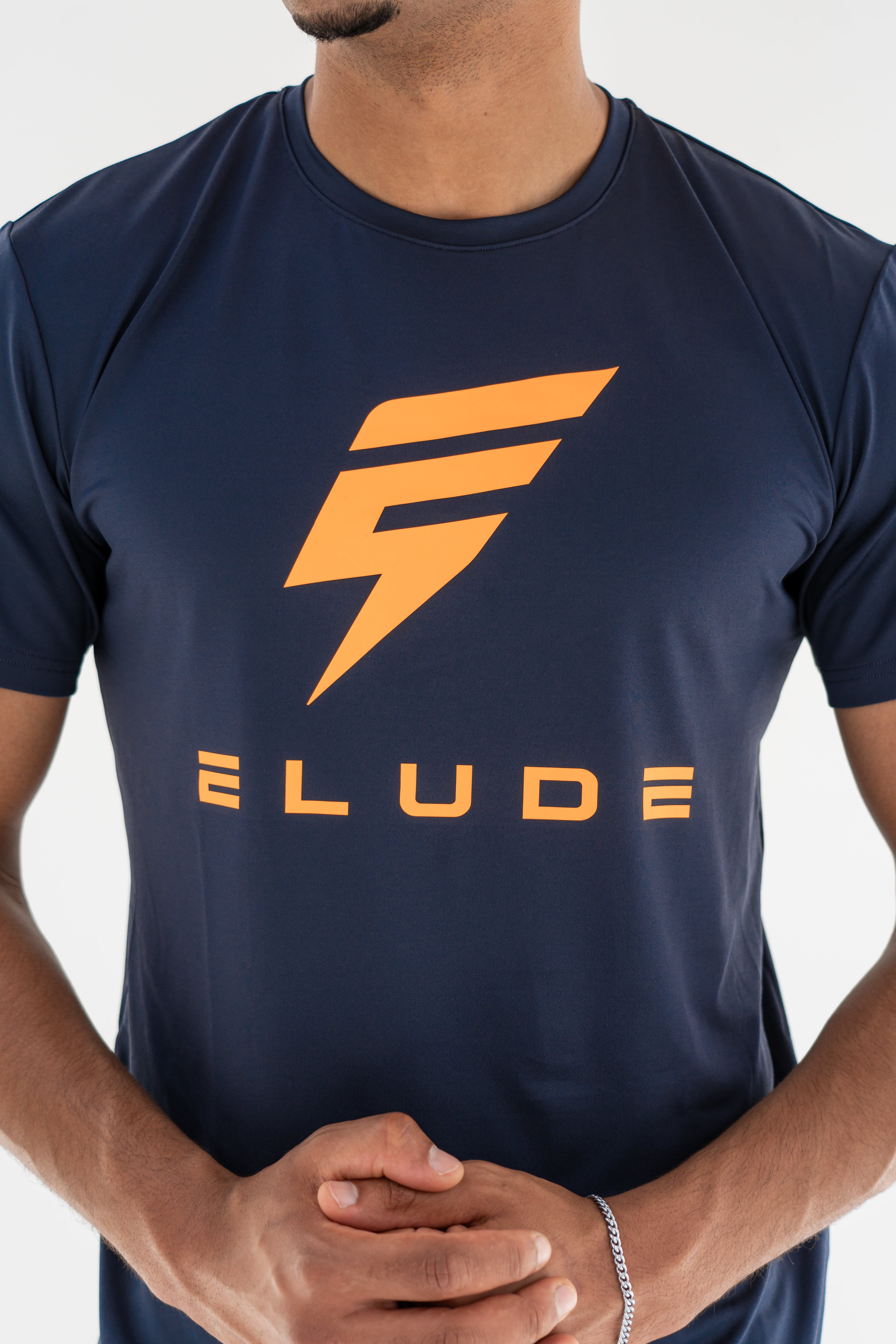 PRINT TEE - NAVY / ORANGE