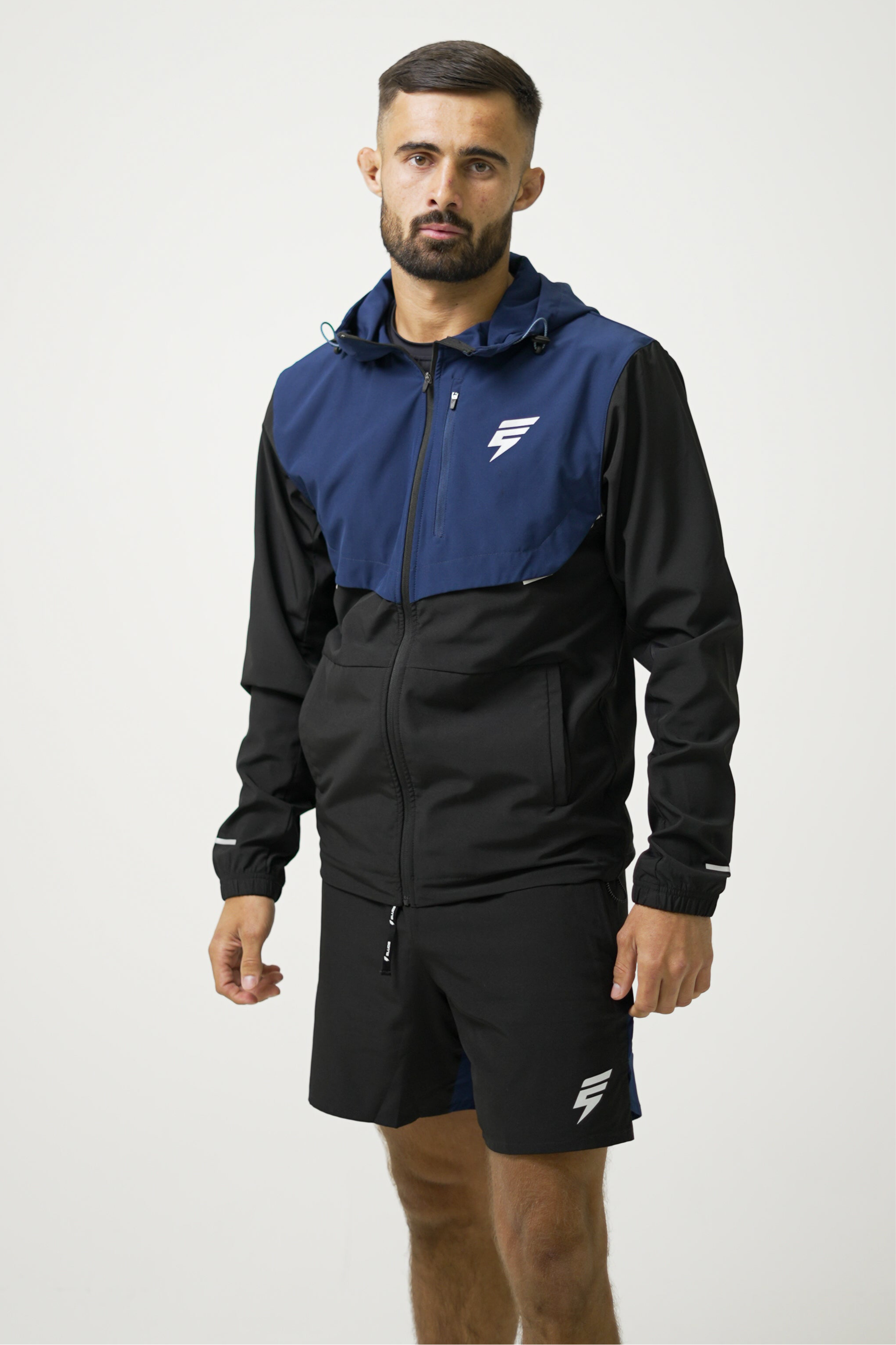 TRACK JACKET SET - BLACK/NAVY