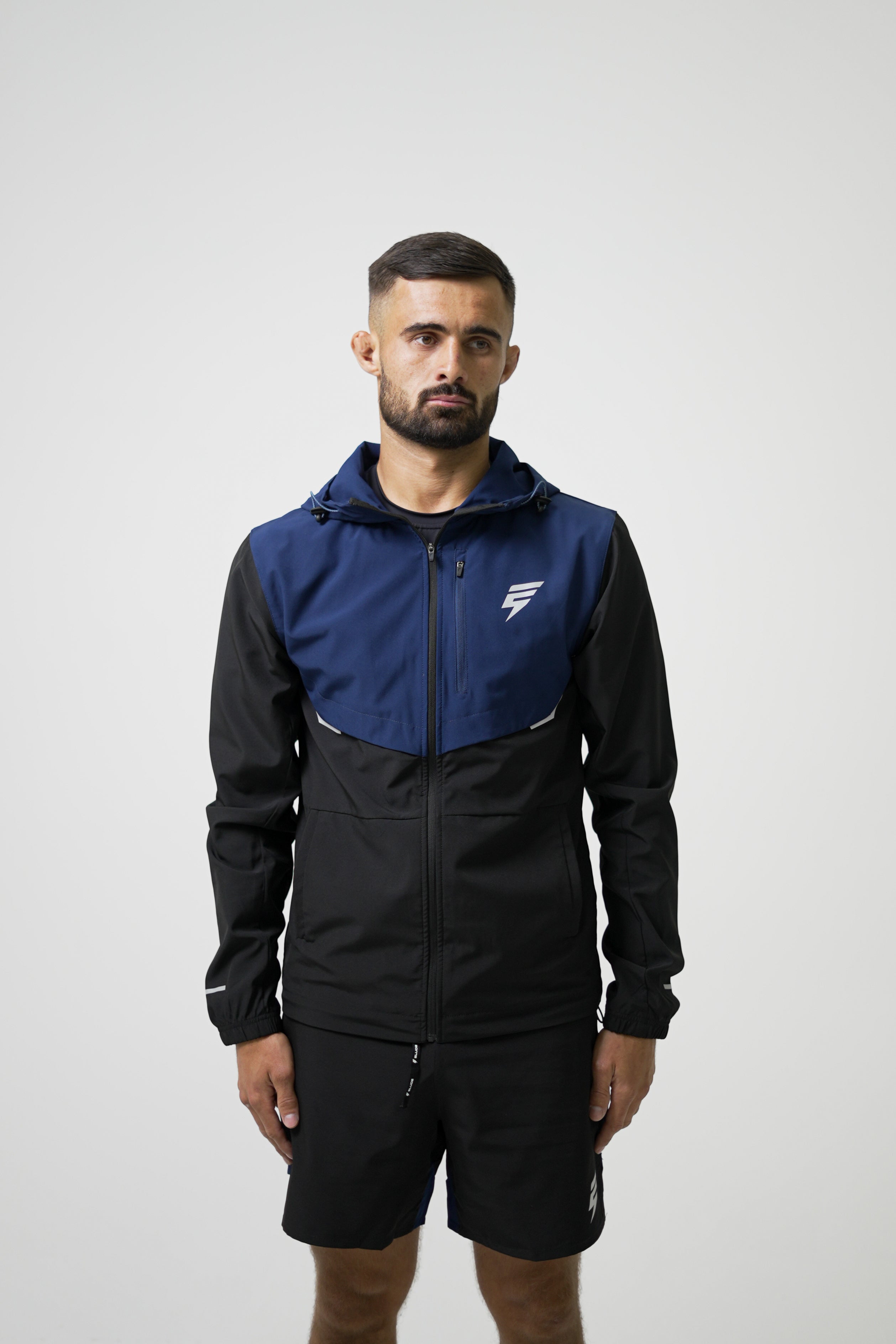TRACK JACKET SET - BLACK/NAVY