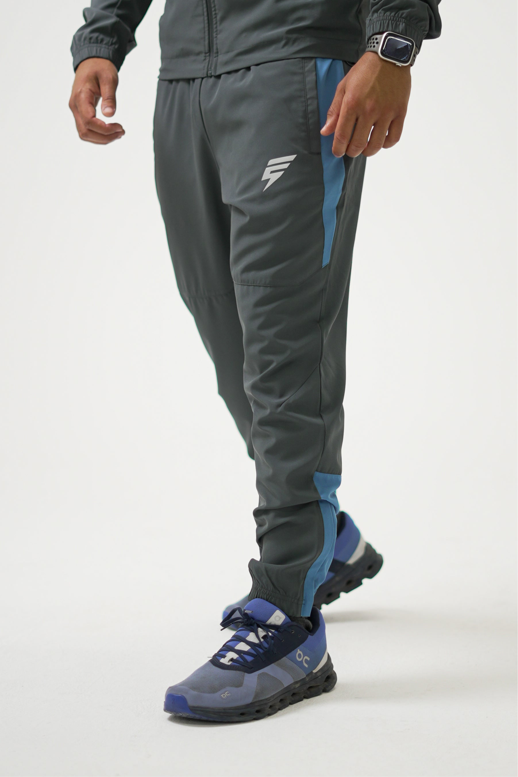 TRACK PANTS - GREY/OMBRE BLUE