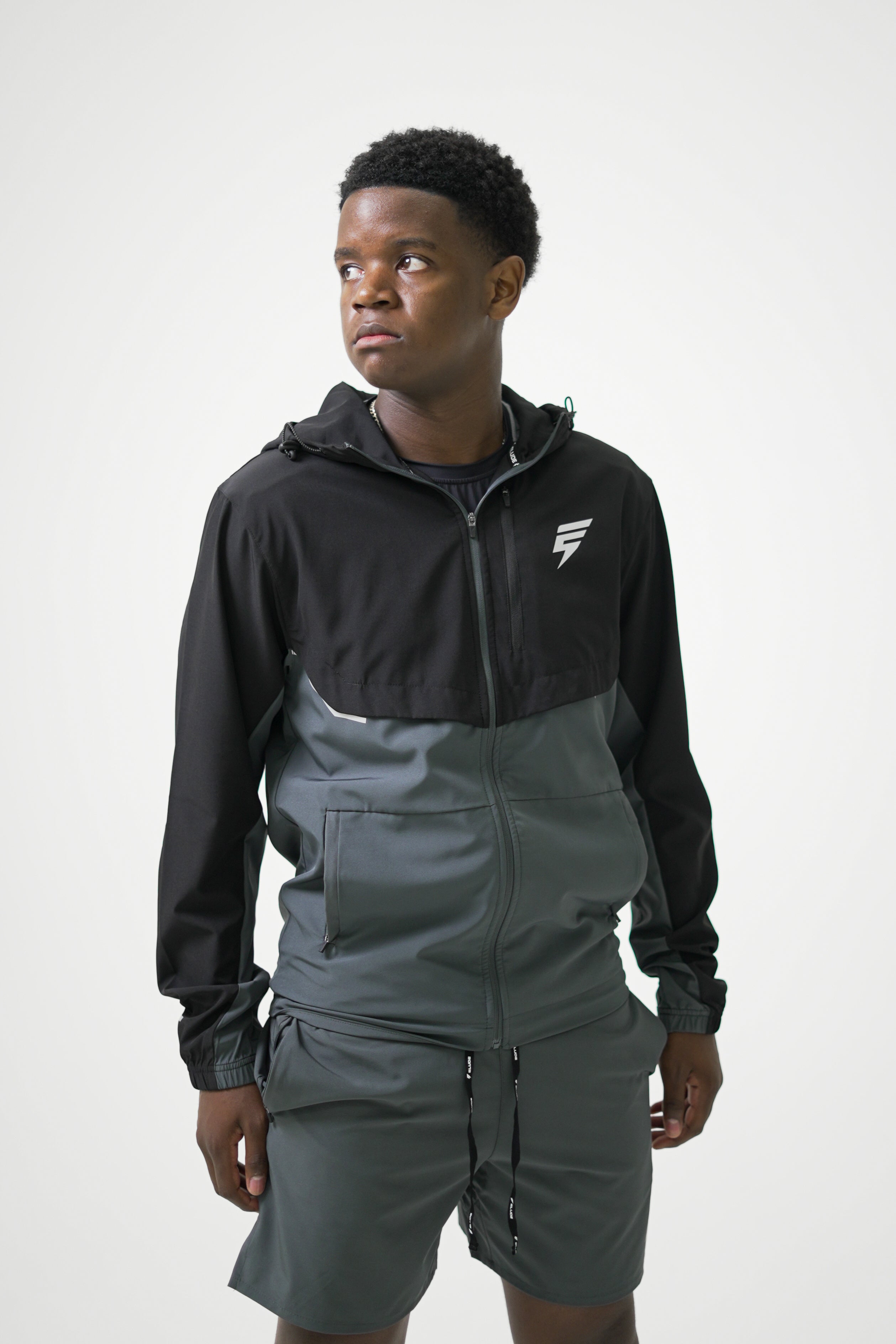 TRACK JACKET SET - COAL/BLACK