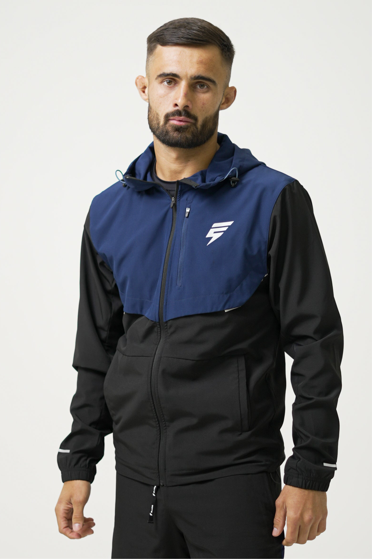 TRACK JACKET - BLACK/NAVY