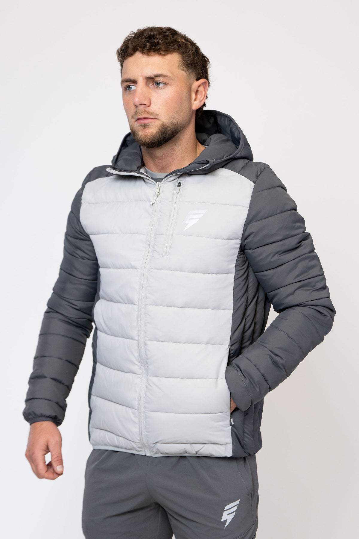 DELTA COAT - LIGHT GREY/COAL
