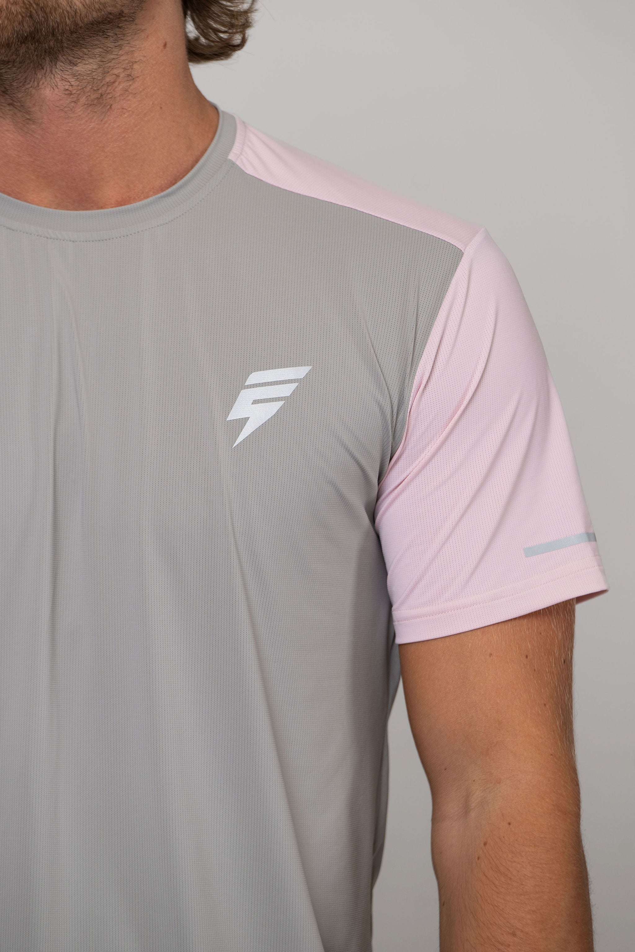 TRACK TEE - GREY/PINK