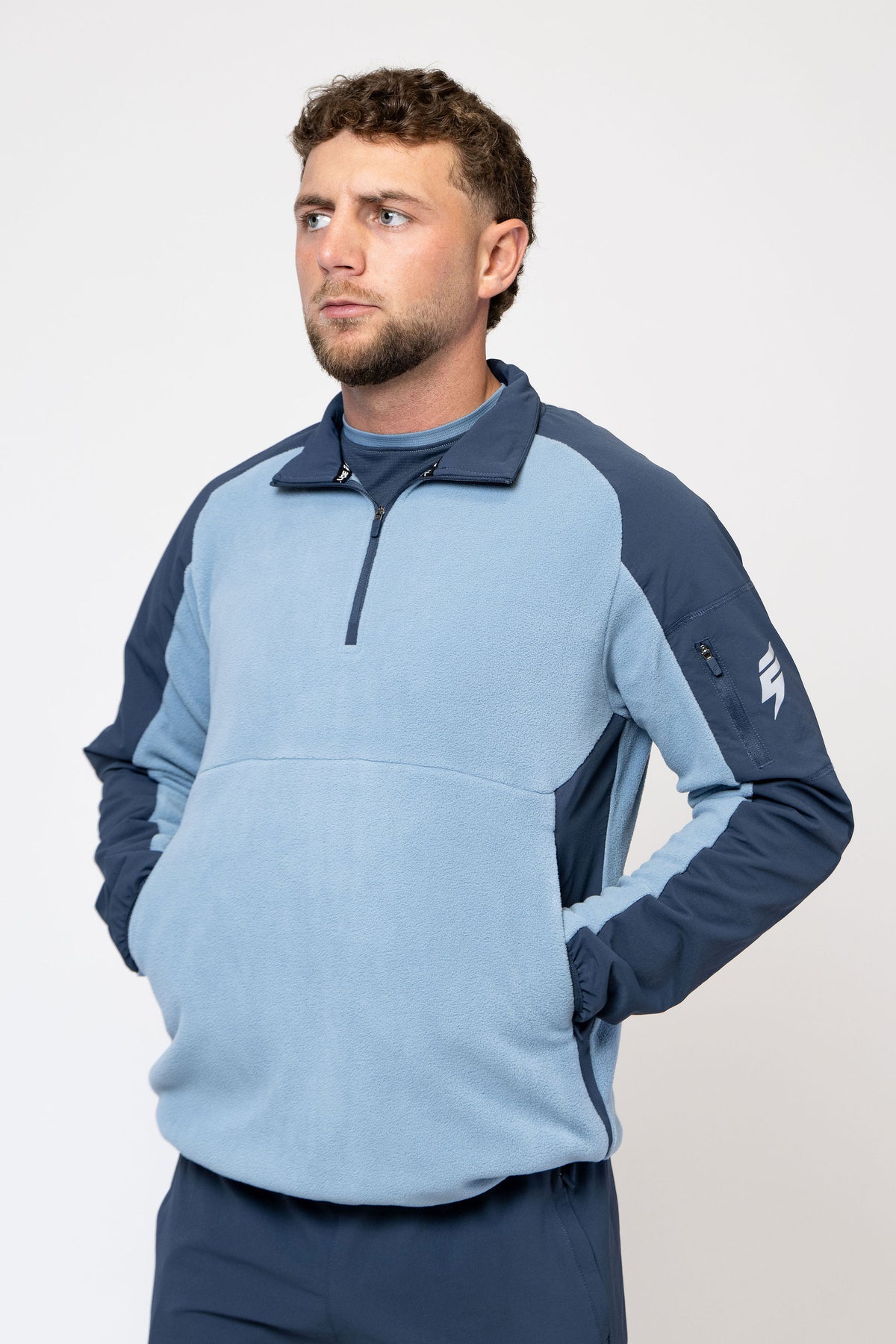 TRAIL FLEECE 1/4 ZIP - MIDNIGHT BLUE/STEEL