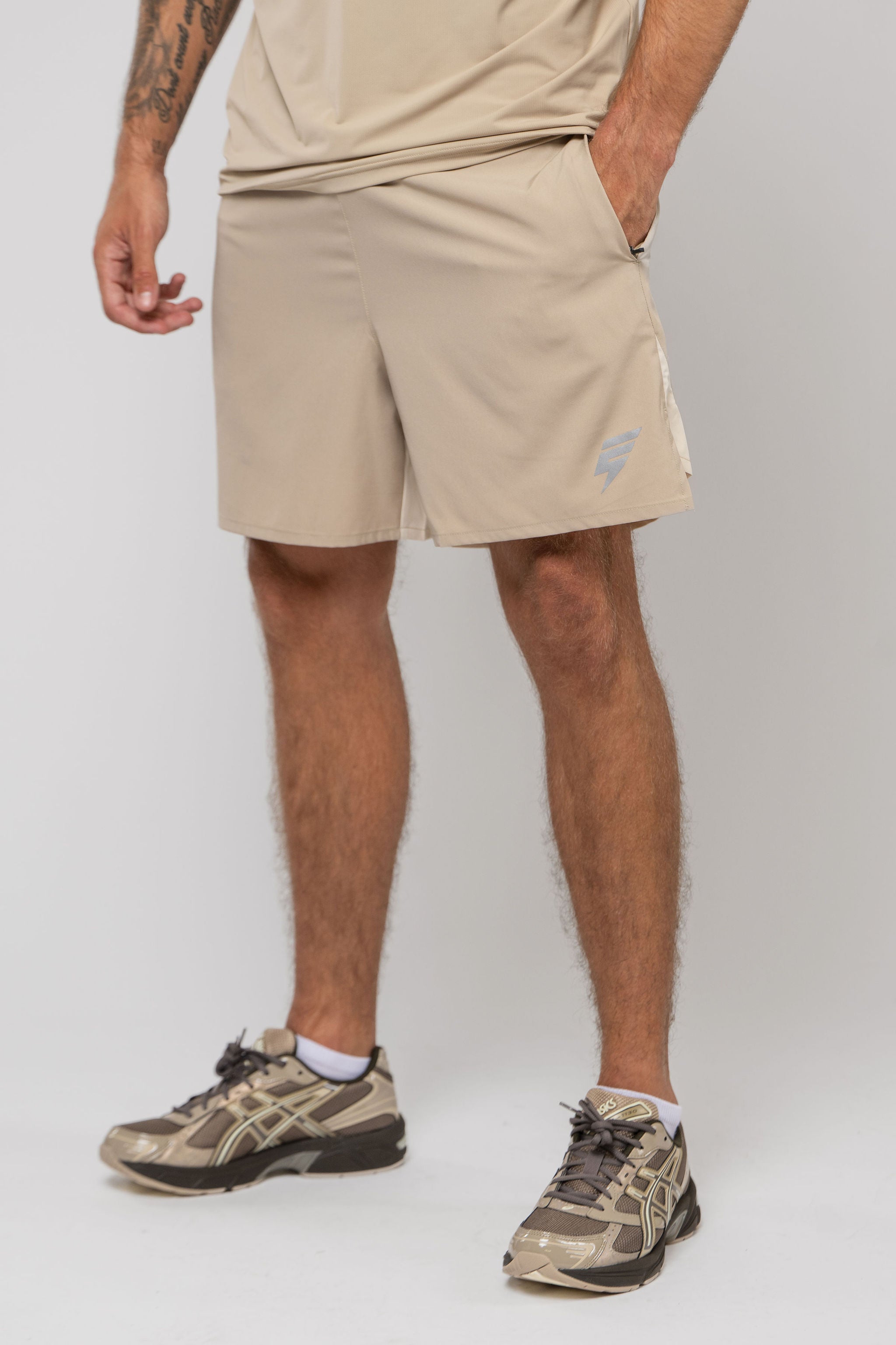 TRACK SHORT SET - BEIGE