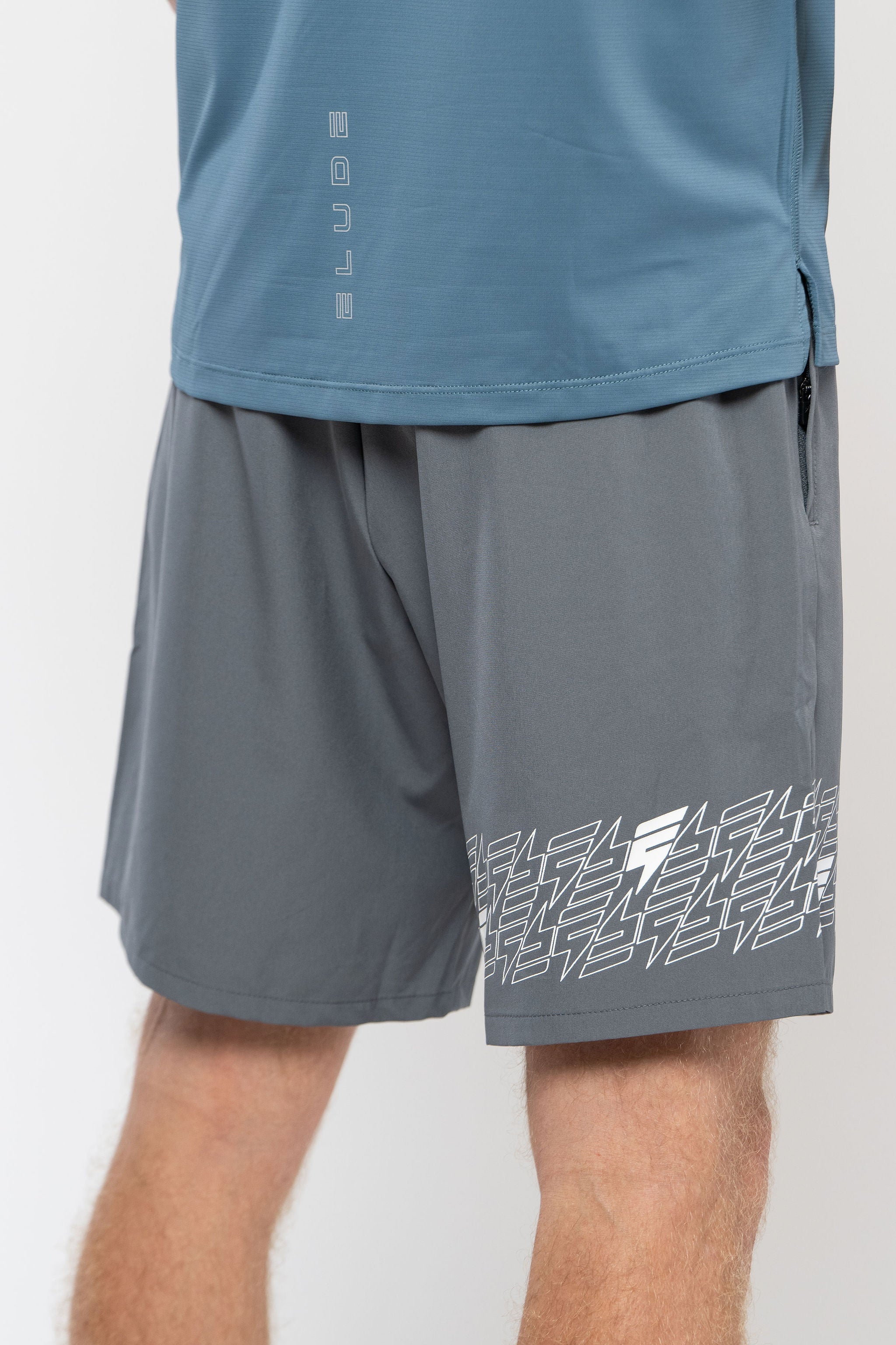 ICON JACKET SHORT SET - GREY/WHITE