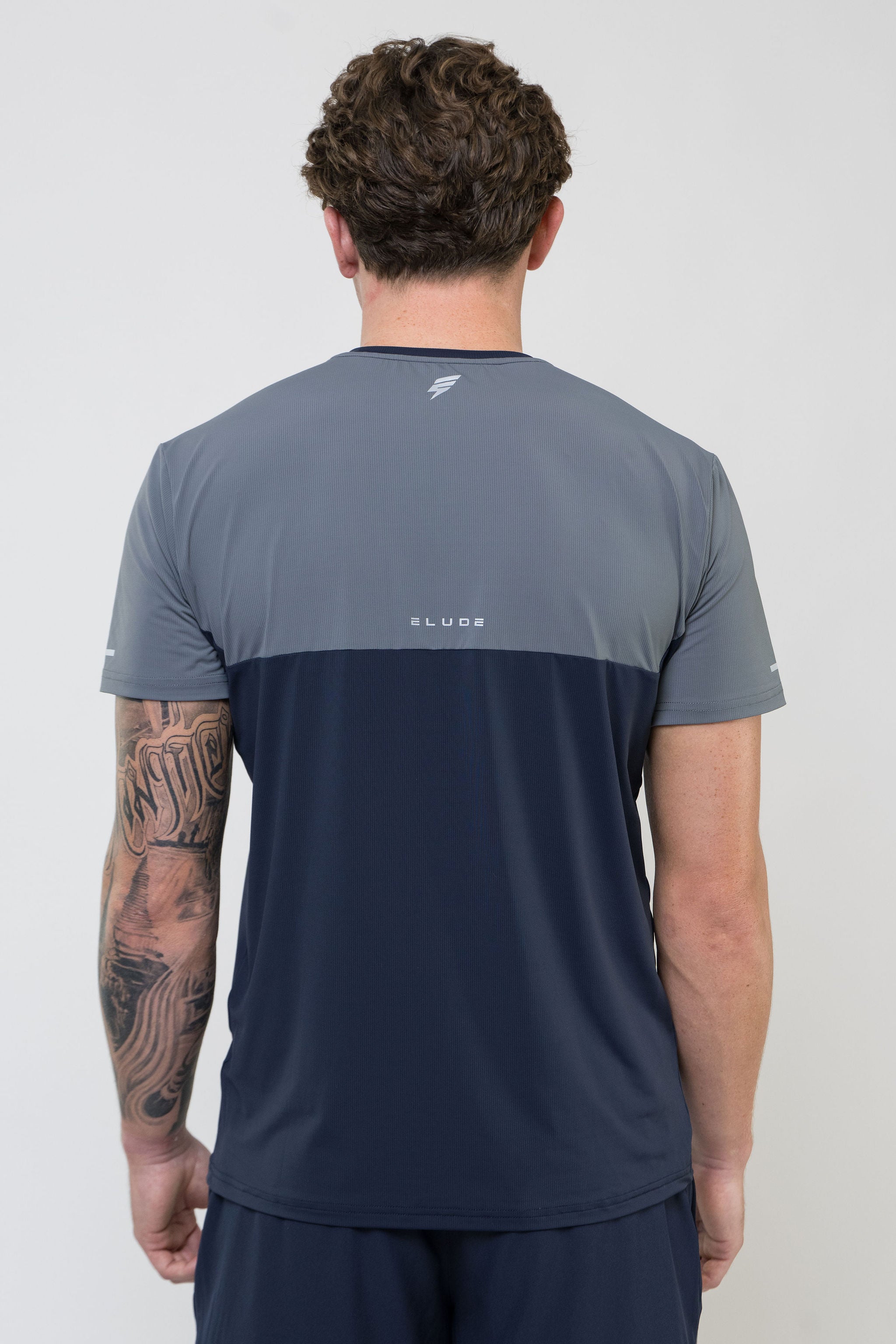 TRACK TEE - NAVY/LIGHT GREY