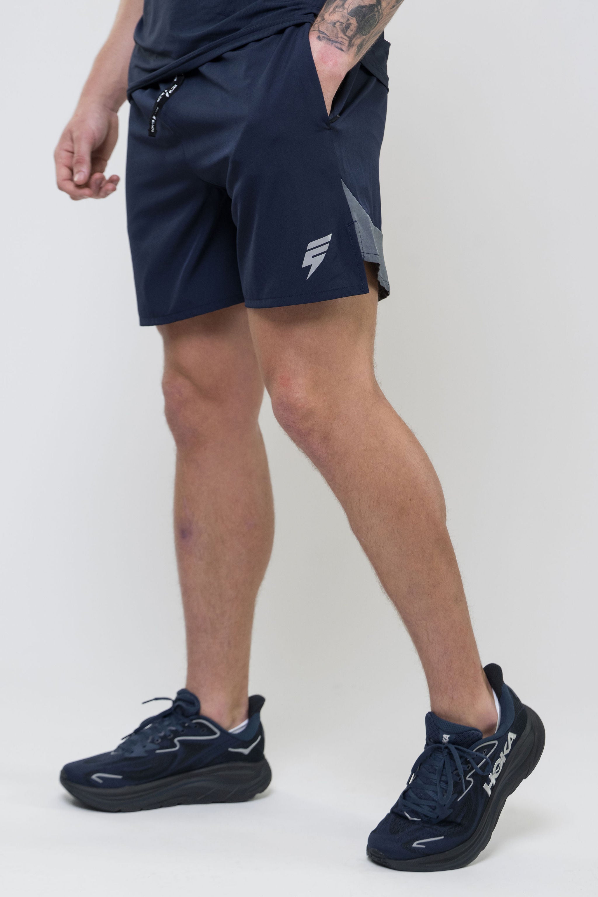 TRACK SHORT - NAVY/GREY