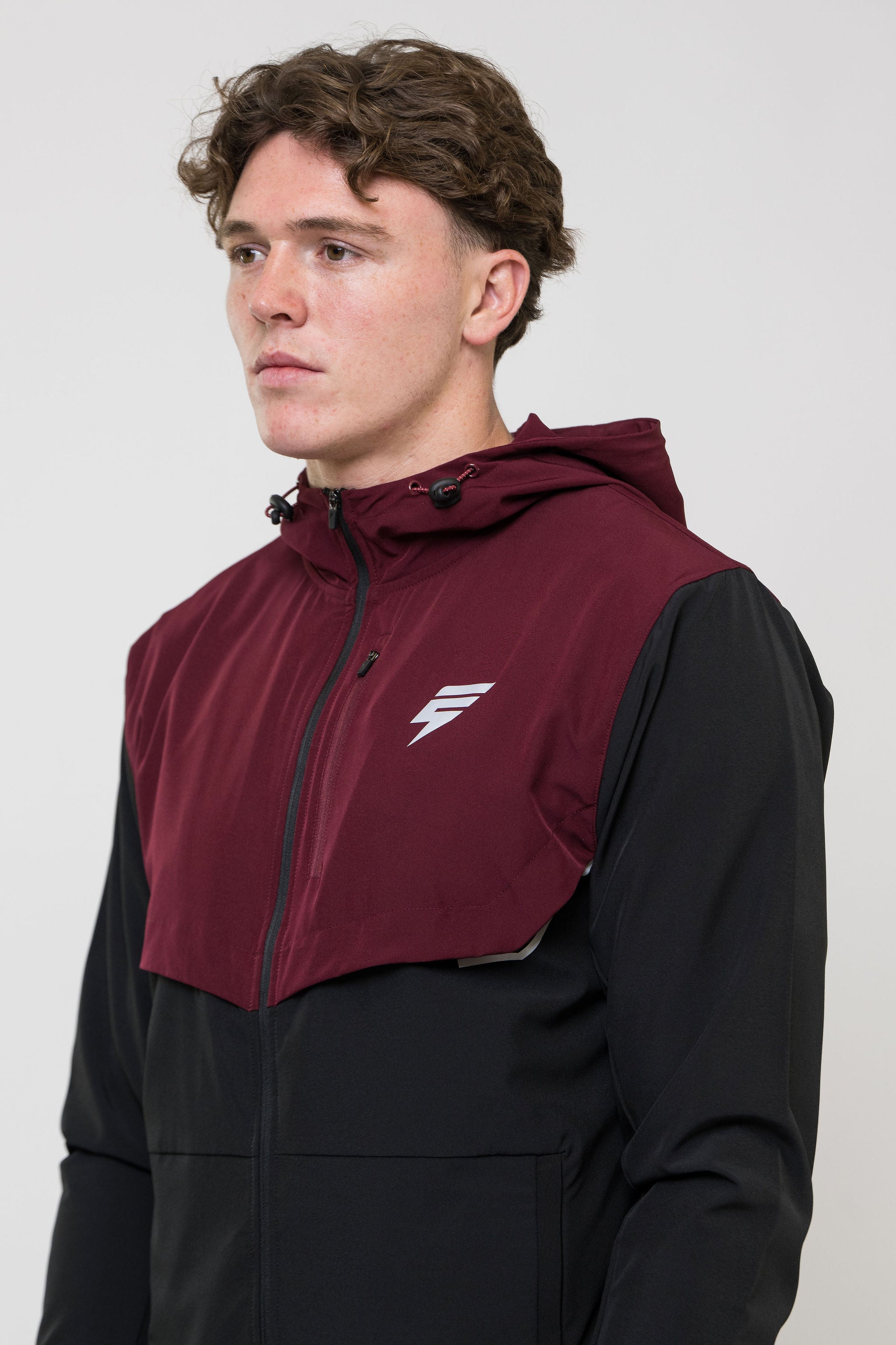 TRACK JACKET - BLACK/MAROON