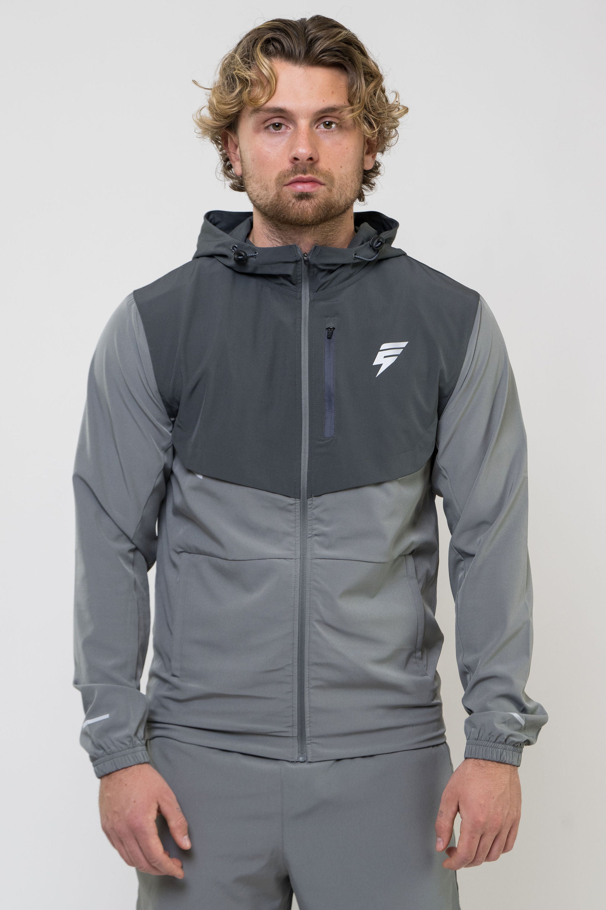 TRACK JACKET - LIGHT GREY/GREY