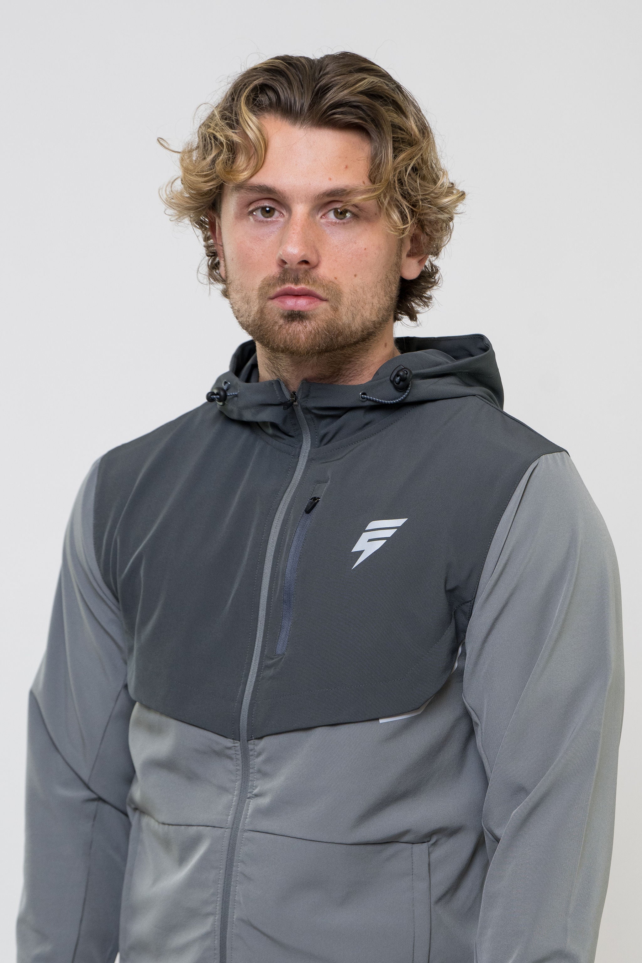 TRACK JACKET - LIGHT GREY/GREY