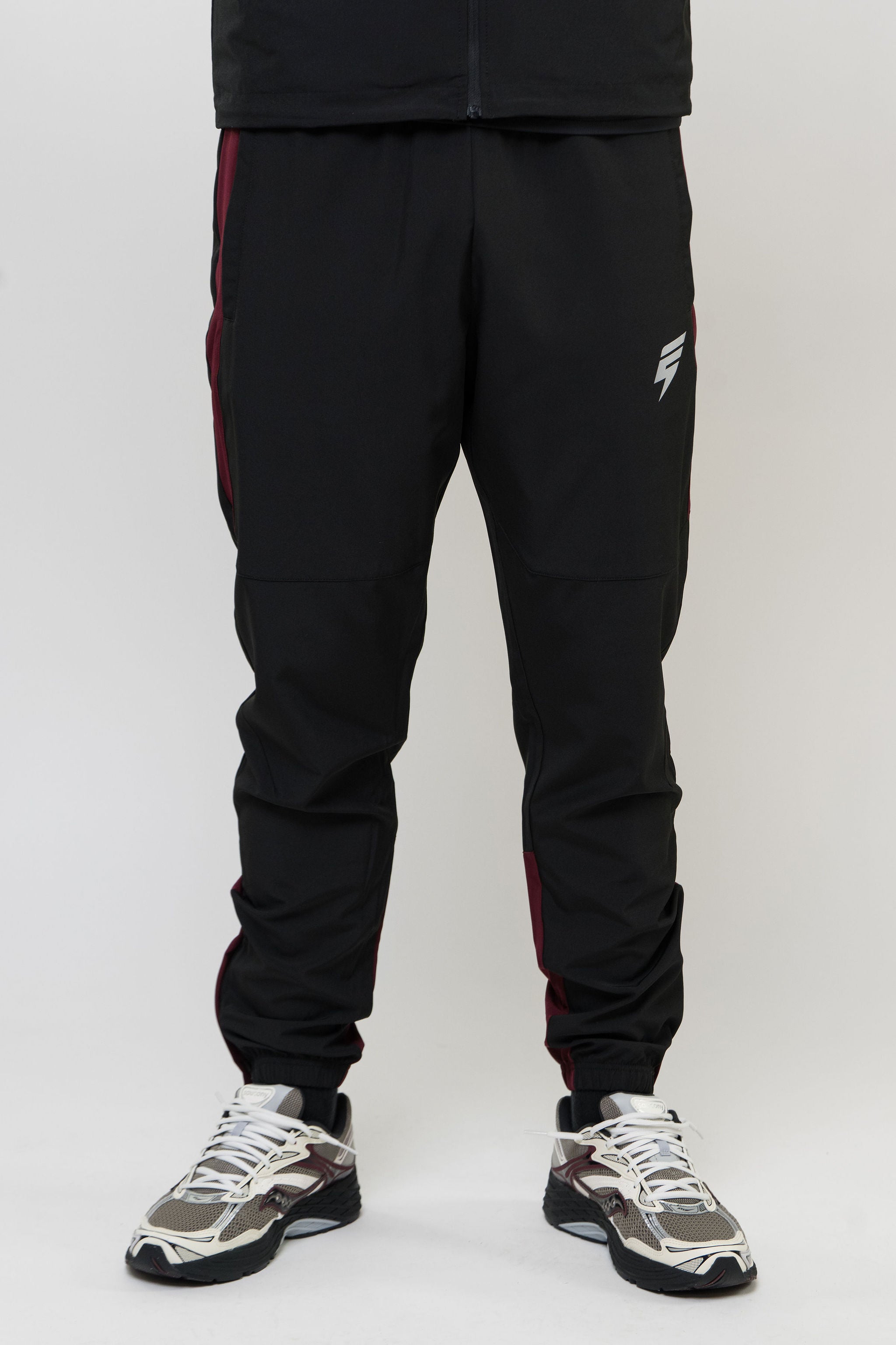 TRACK PANT - BLACK/MAROON