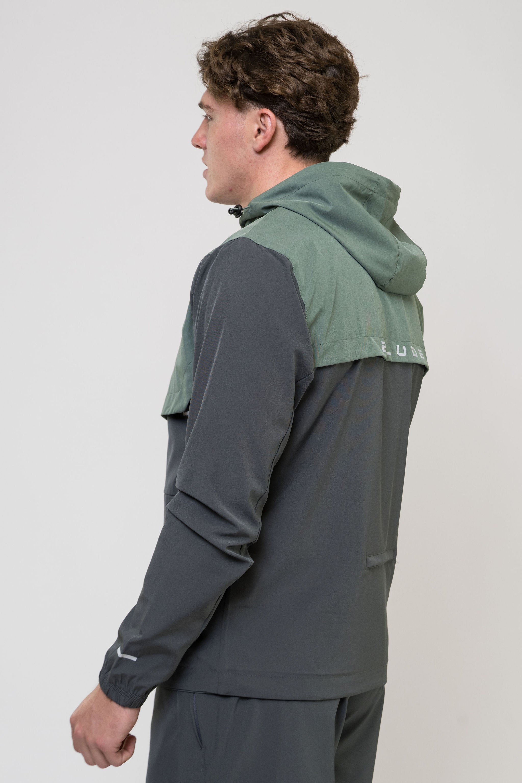 TRACK JACKET SHORT SET - GREY/SAGE