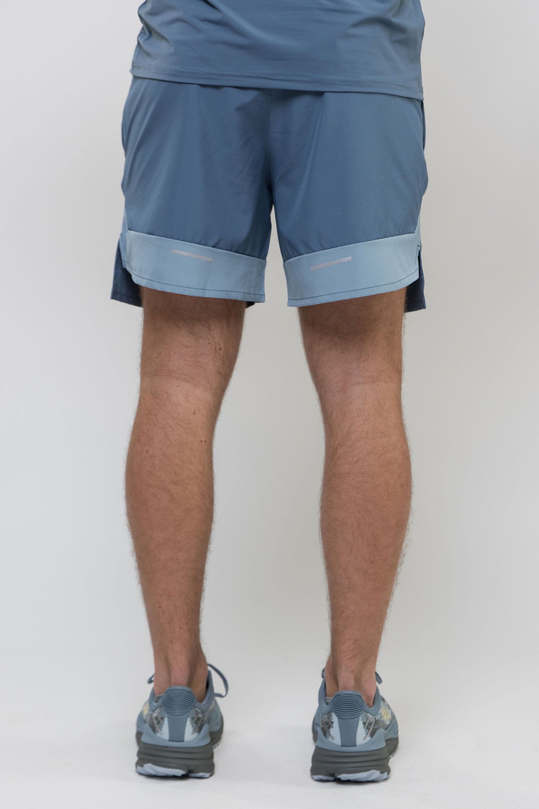 TRACK SHORT - PALE NAVY/SKY BLUE