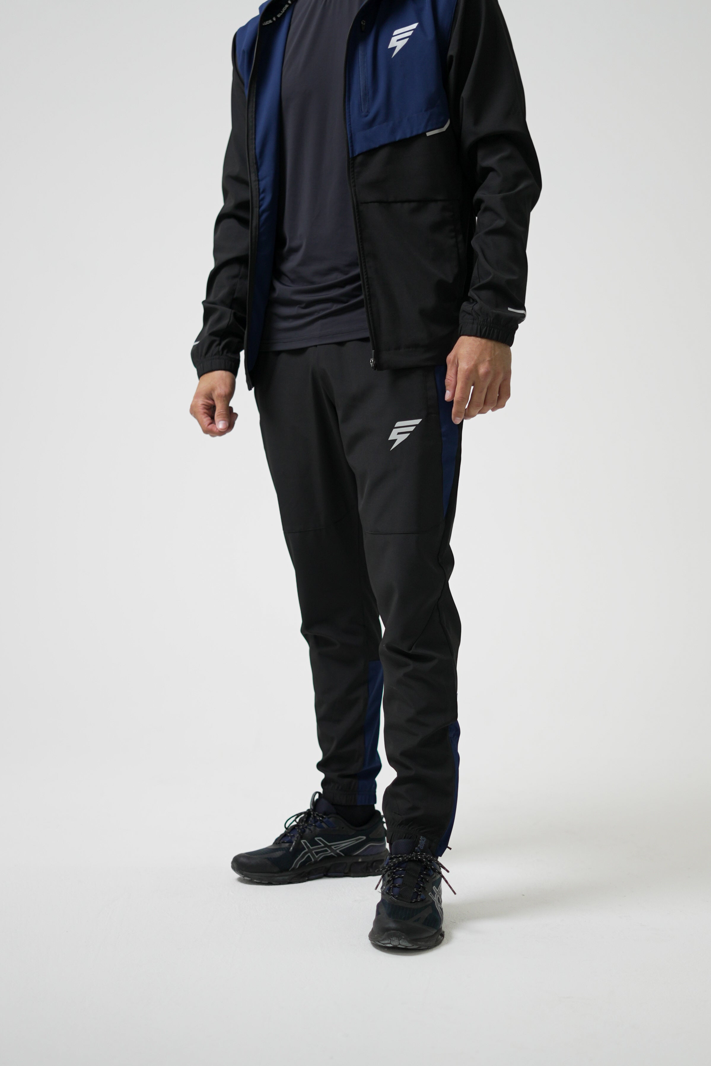 TRACK PANTS - BLACK/NAVY