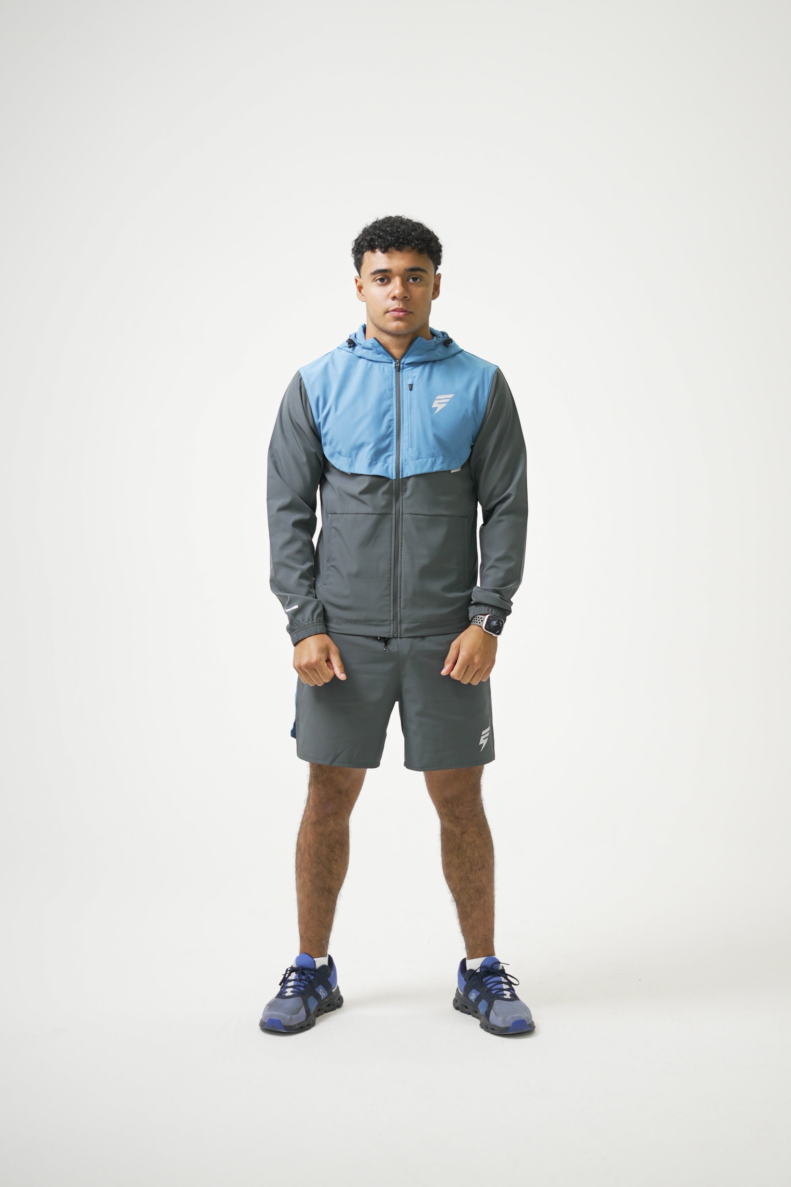 TRACK JACKET SET - GREY/OMBRE BLUE