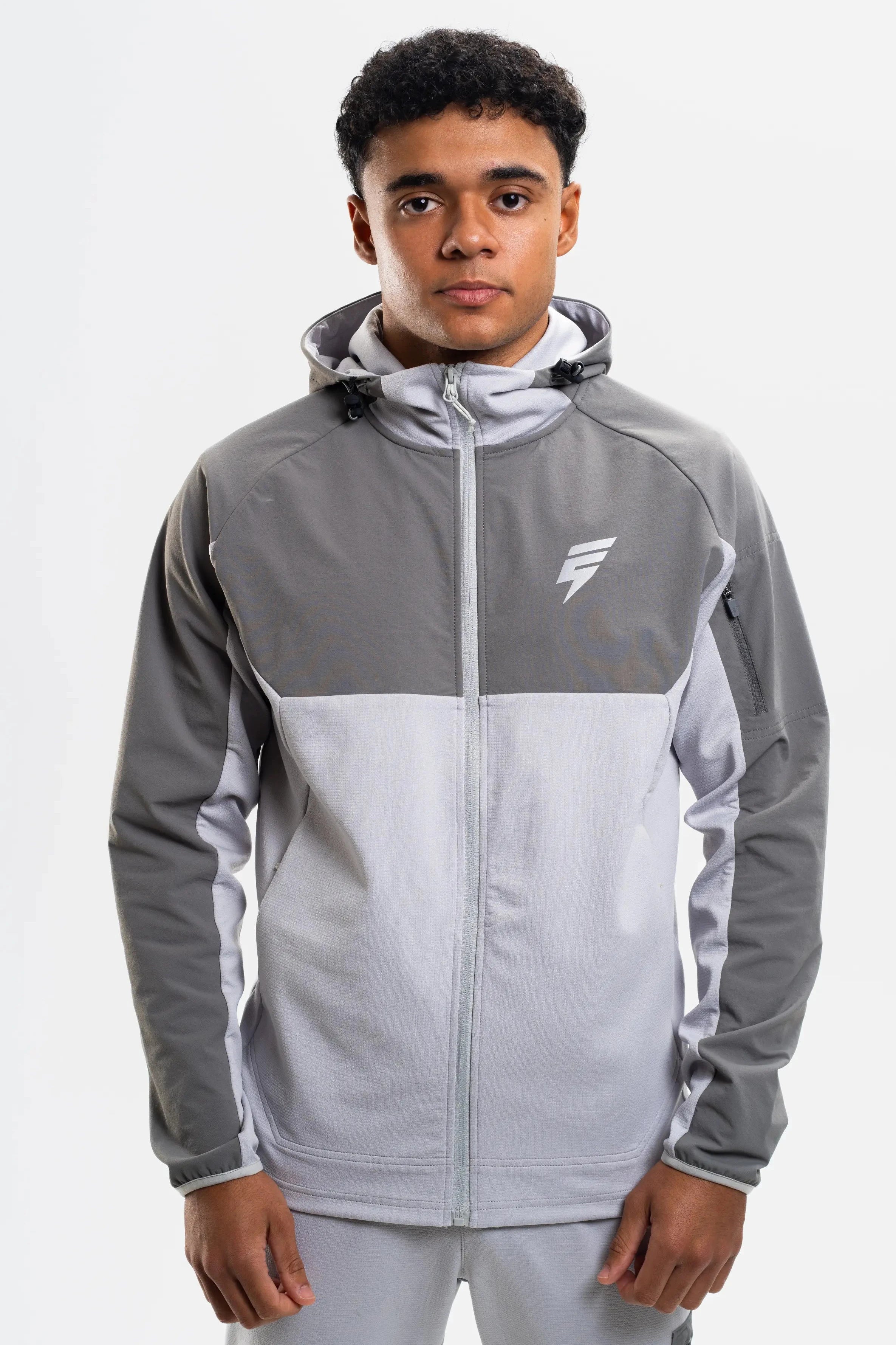 PATCH JACKET - LIGHT GREY/GREY