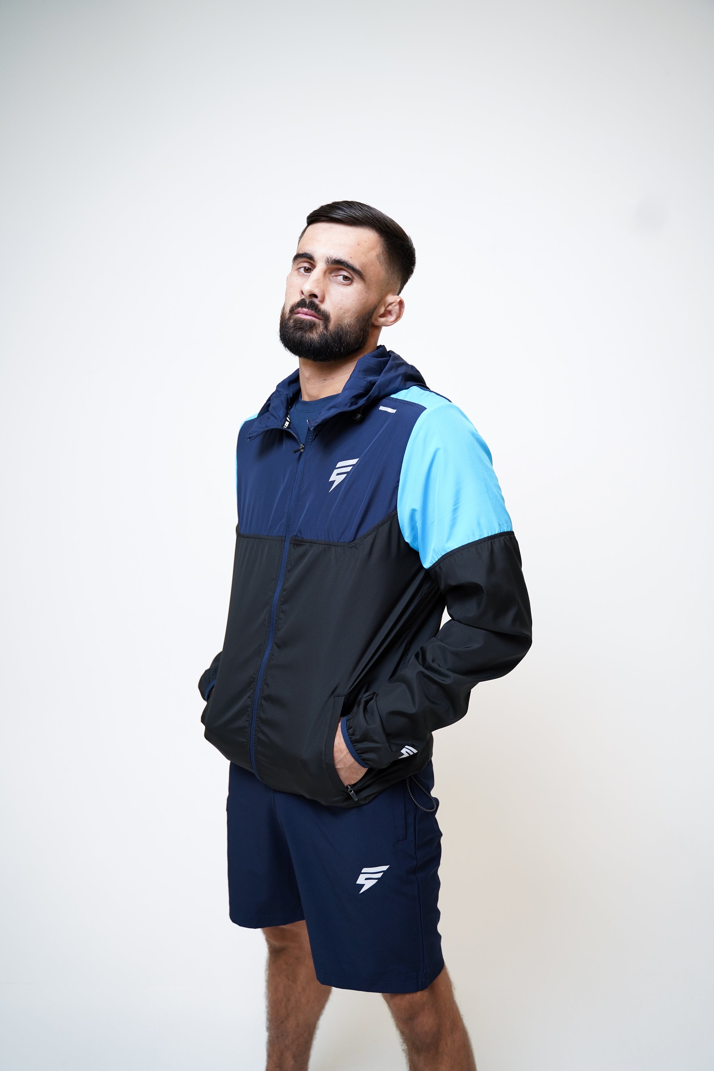 CORE CARGO WINDBREAKER SET - BLACK/NAVY/BLUE