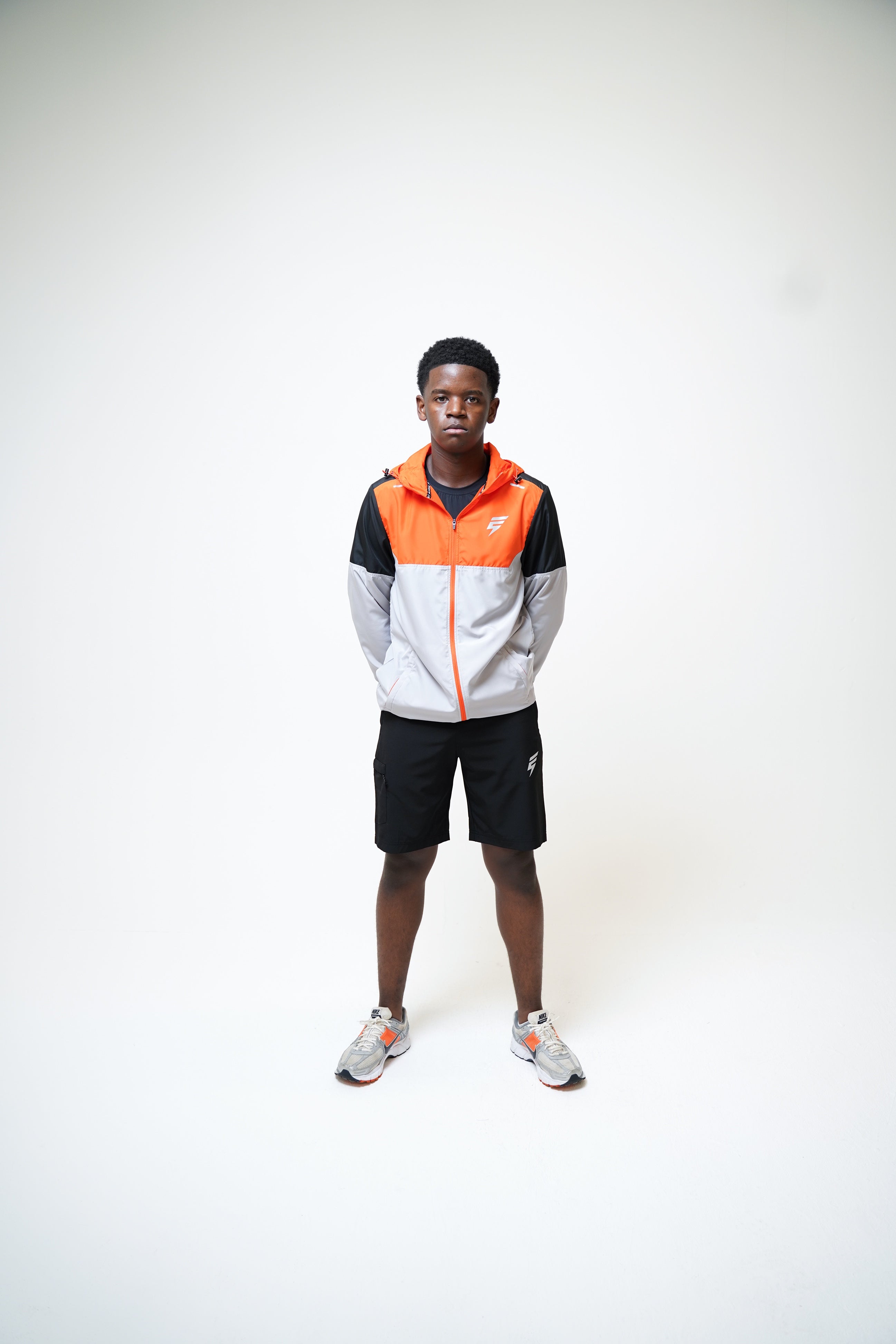 CORE CARGO WINDBREAKER SET - BLACK/ORANGE/LIGHT GREY