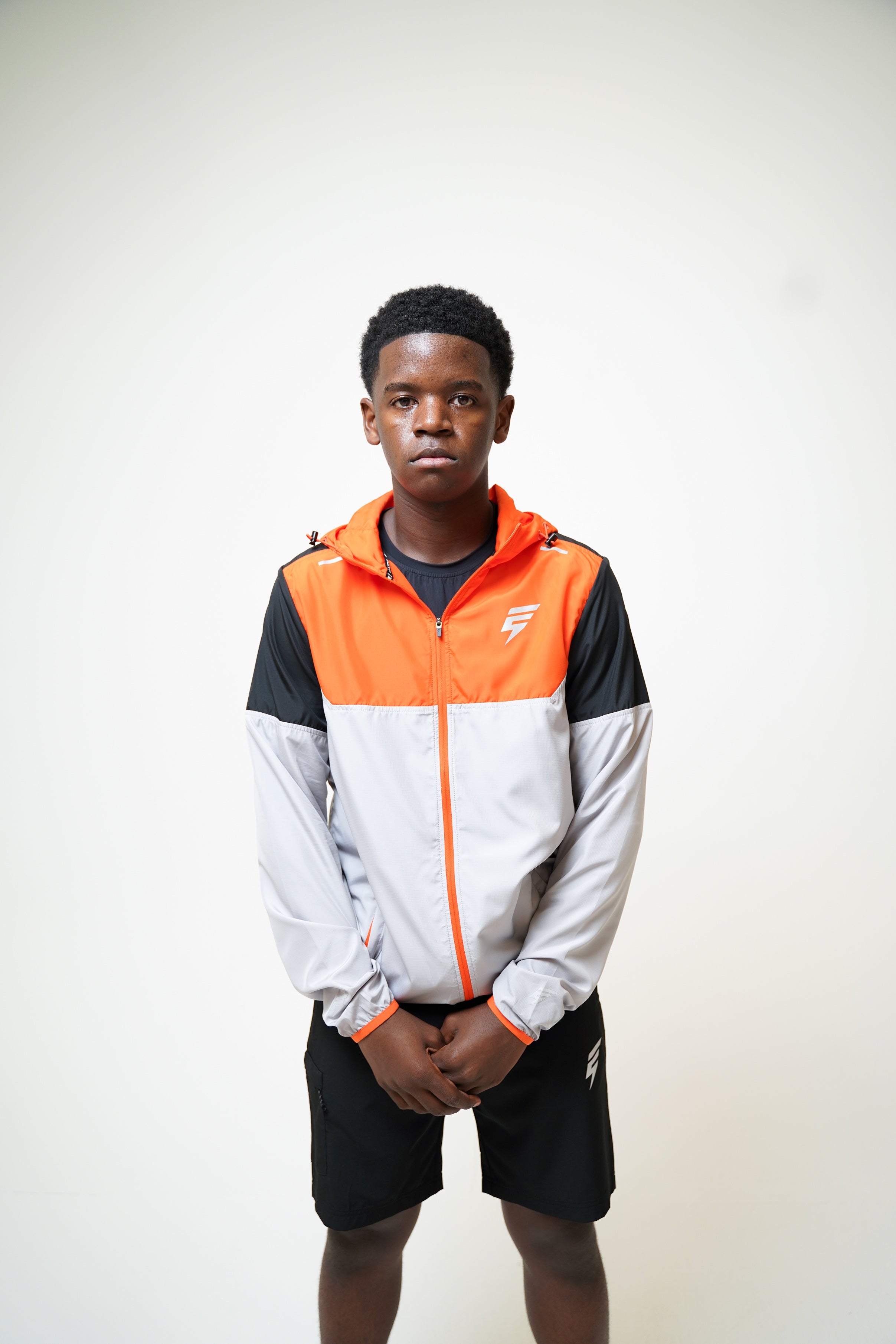 CORE CARGO WINDBREAKER SET - BLACK/ORANGE/LIGHT GREY