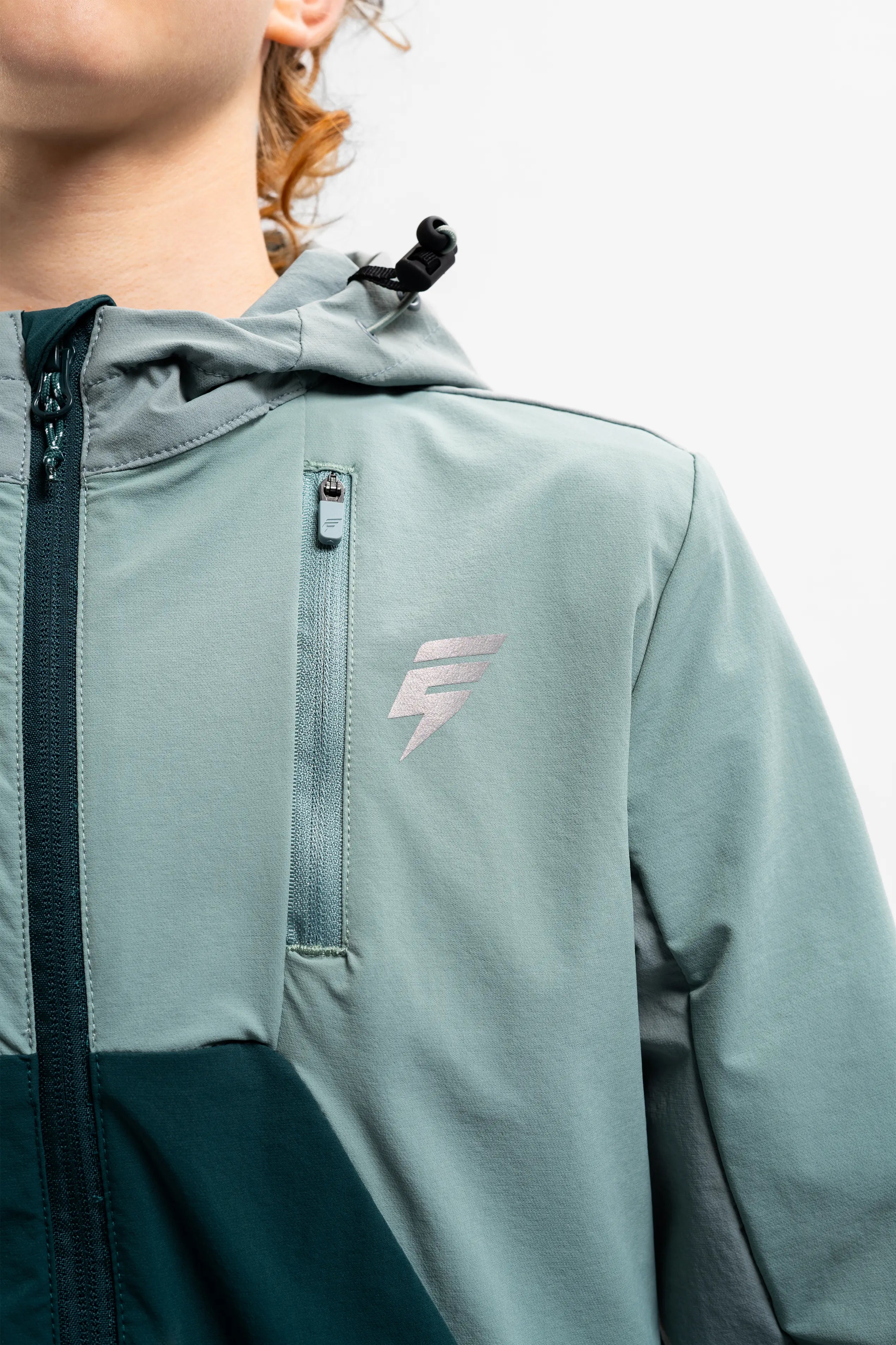 JUNIORS APEX JACKET - TEAL/FOREST GREEN/MINT