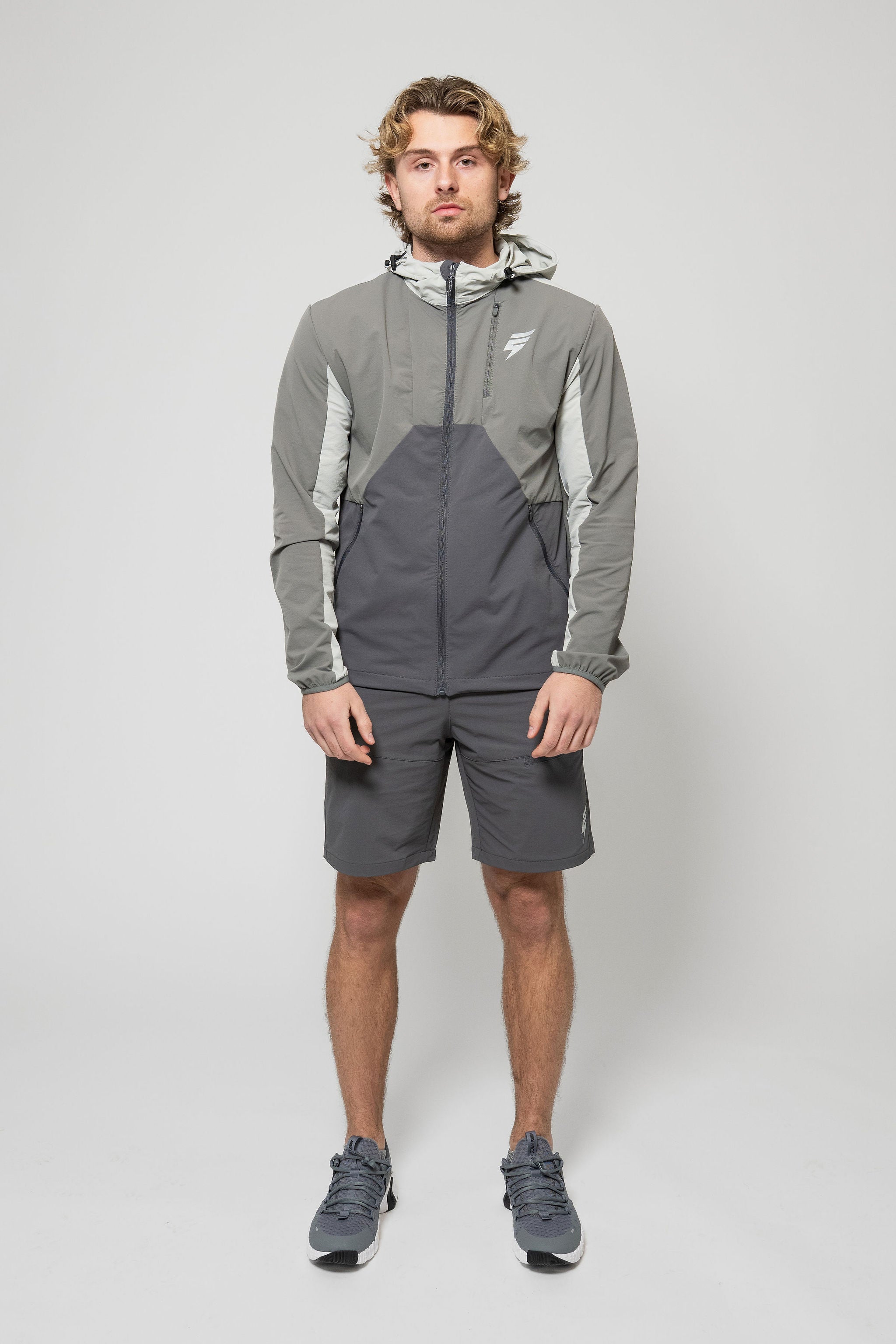APEX JACKET SHORT SET - COAL/GREY/LIGHT GREY