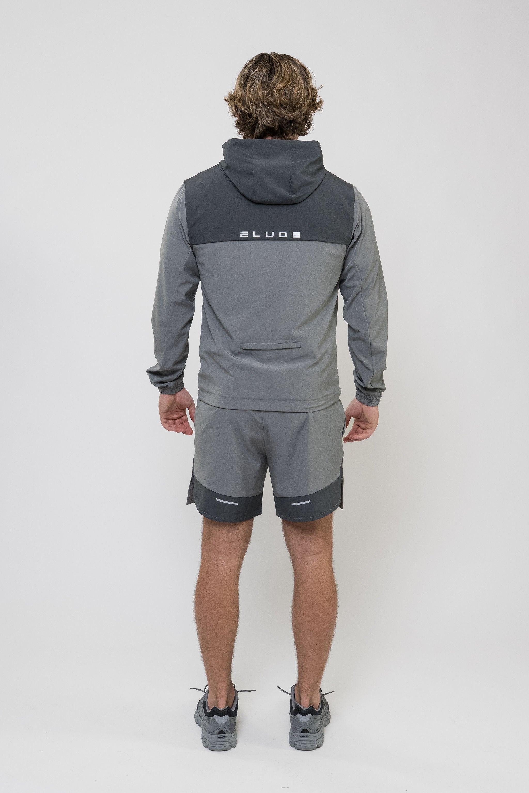 TRACK JACKET SHORT SET - LIGHT GREY/GREY