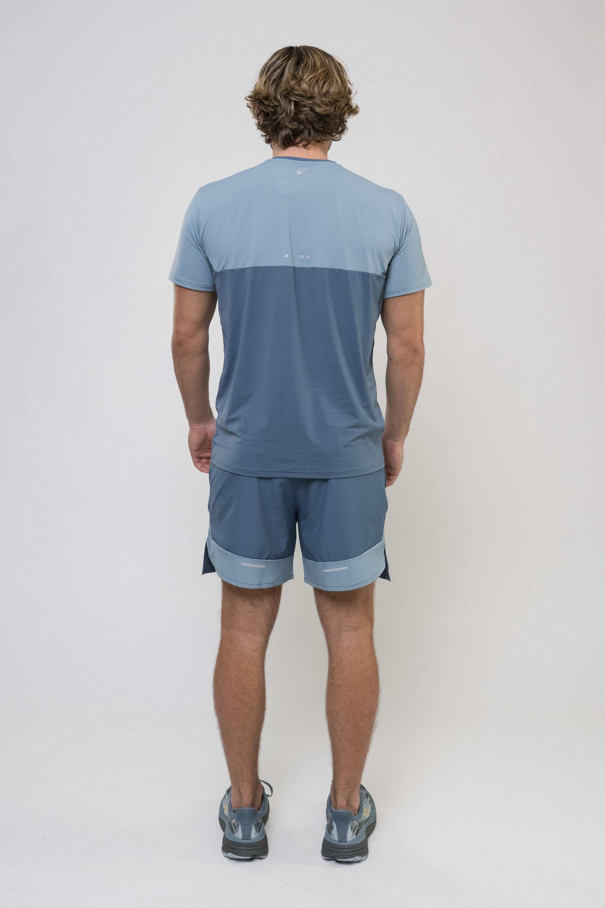 TRACK SHORT SET - PALE NAVY/SKY BLUE