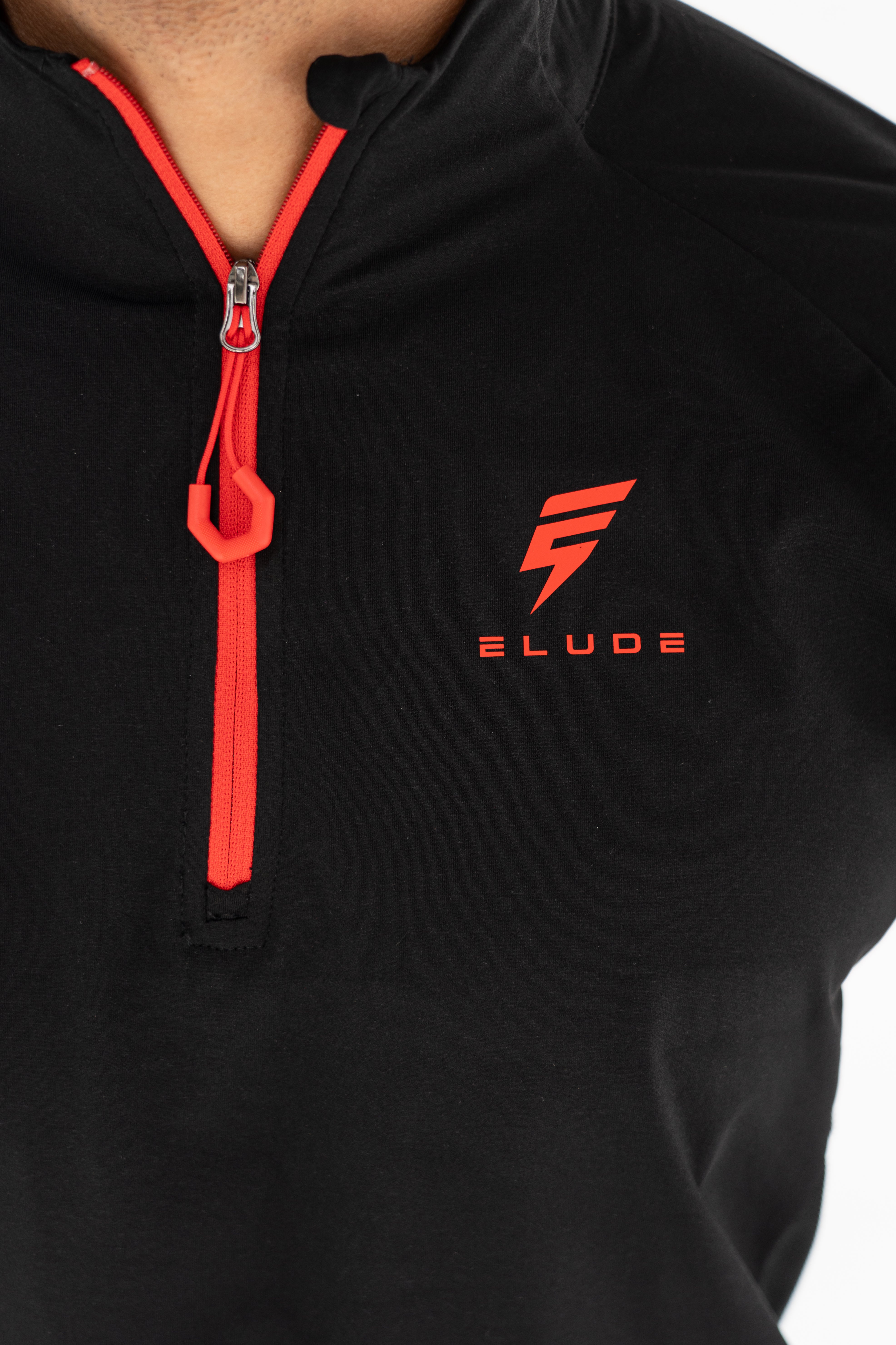 PRINT 1/4 ZIP SET - BLACK/RED