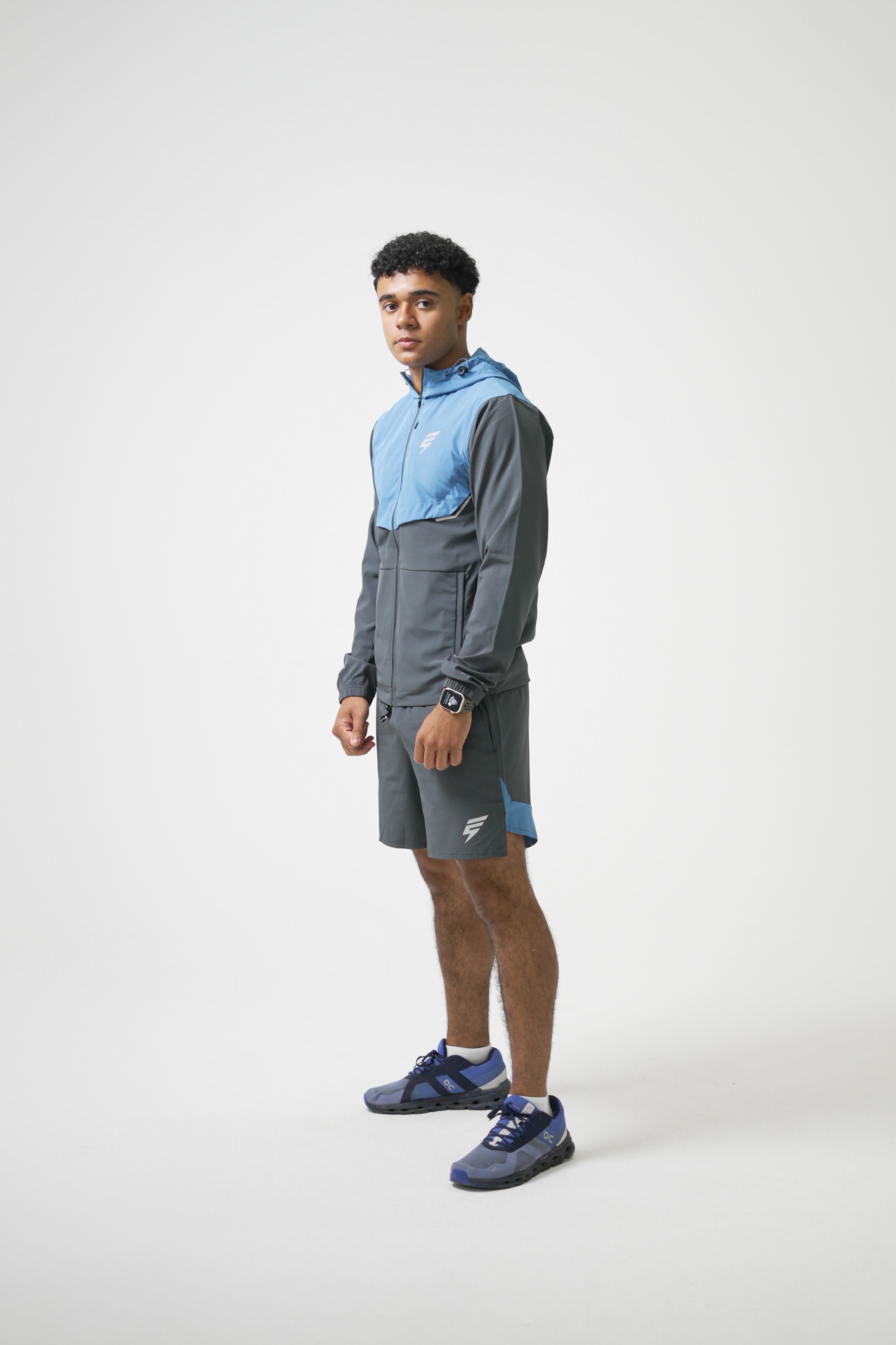 TRACK JACKET SET - GREY/OMBRE BLUE