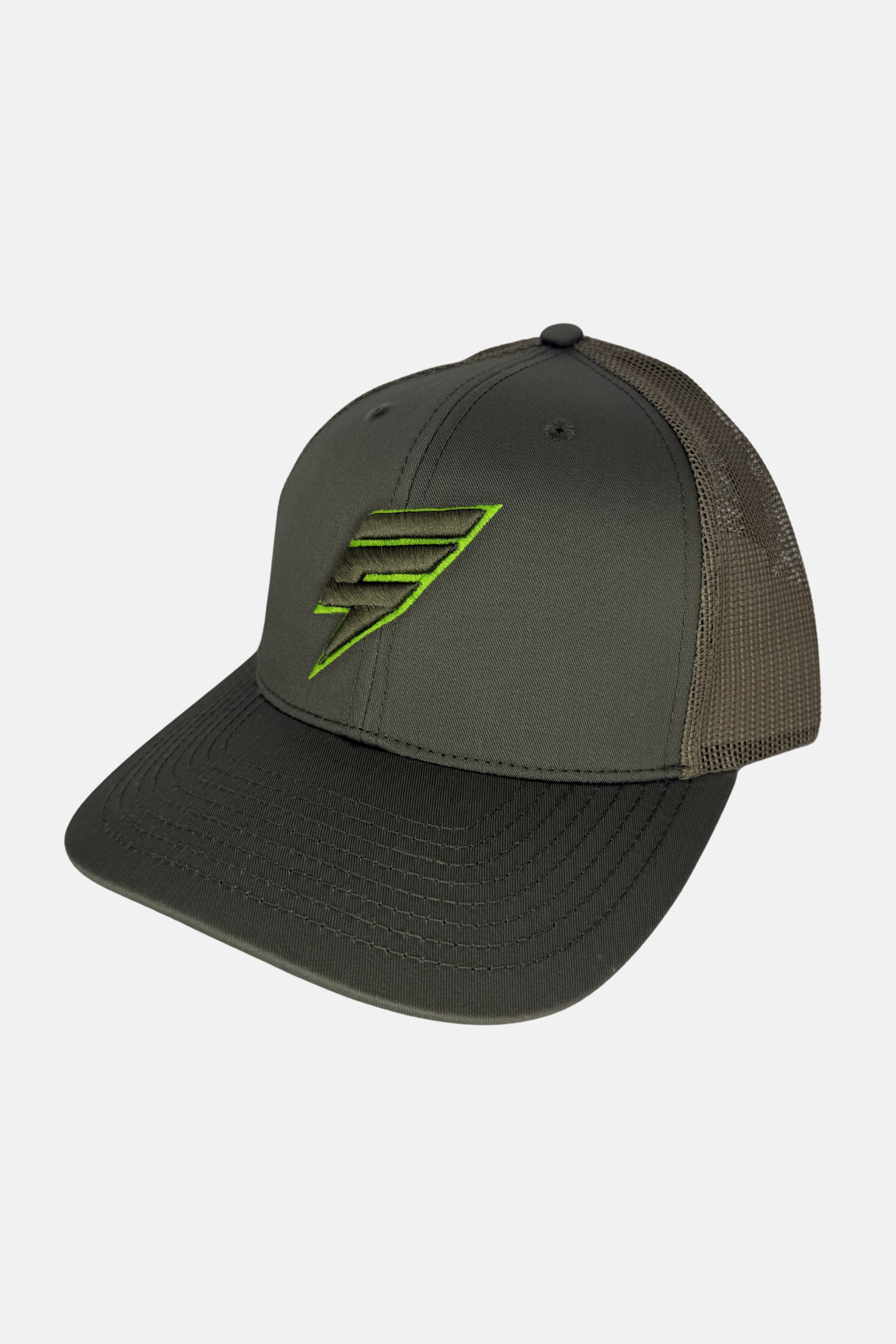 ELUDE TRUCKER CAP - KHAKI/NEON