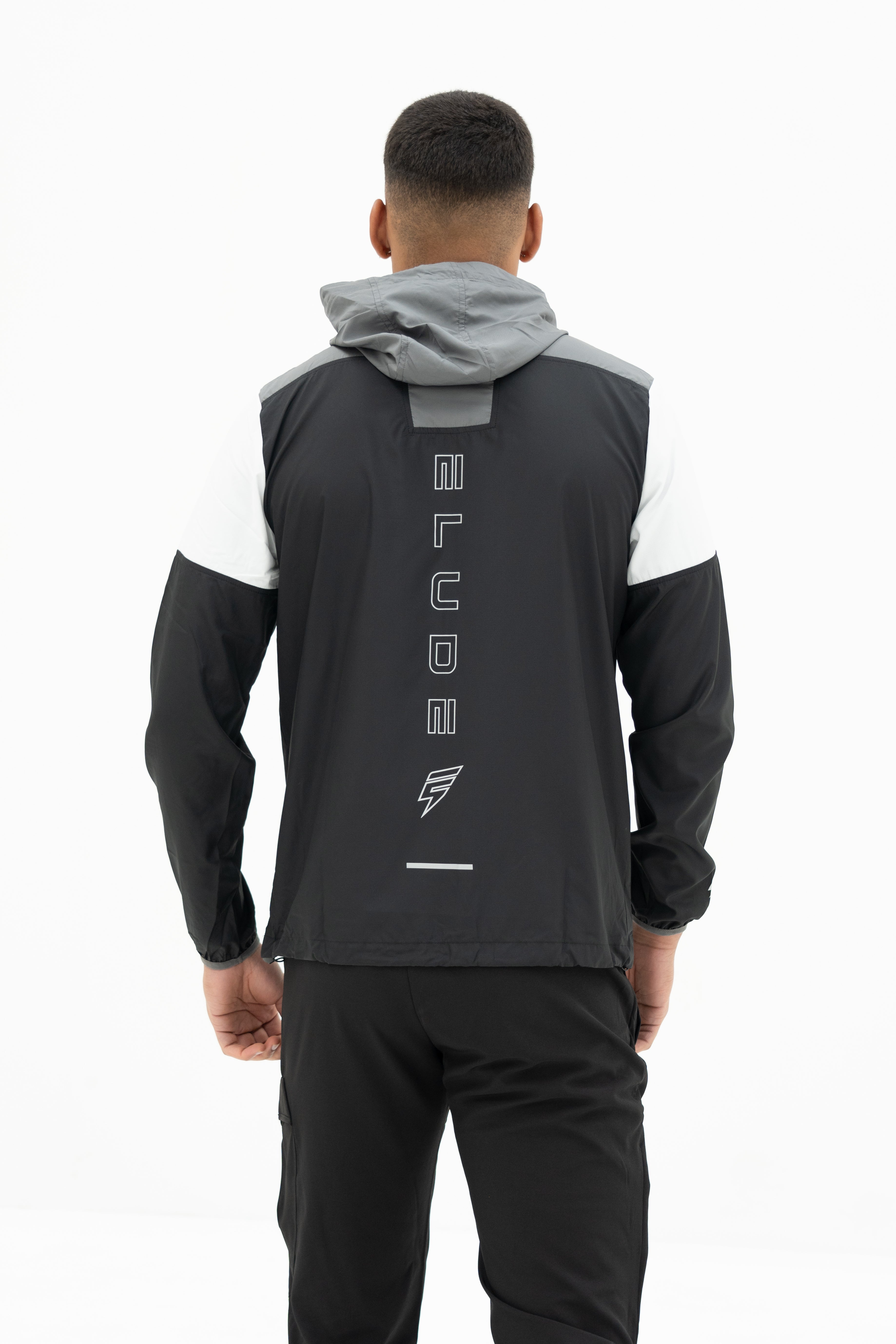 VENT WINDBREAKER JACKET - BLACK/GREY/WHITE