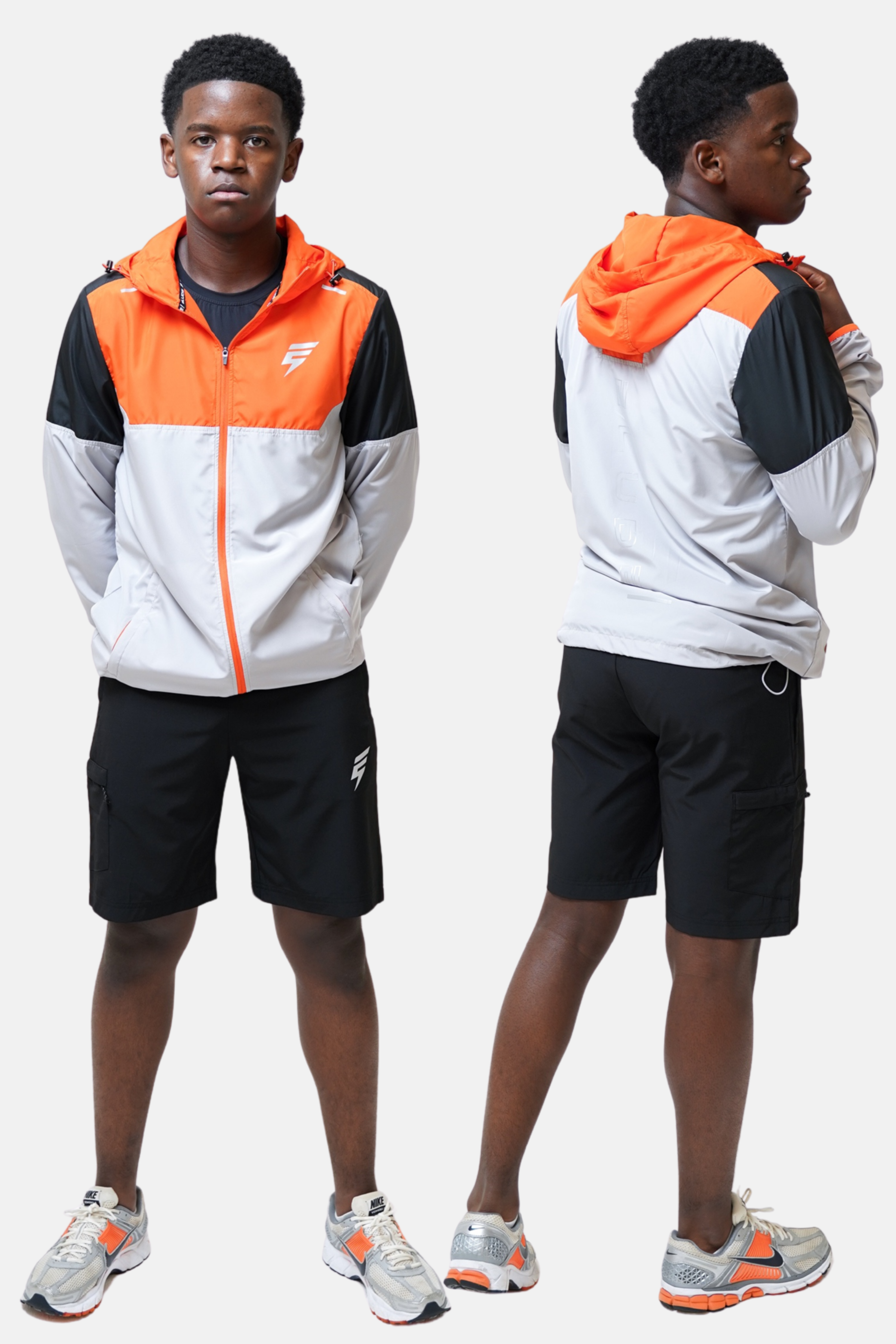 CORE CARGO WINDBREAKER SET - BLACK/ORANGE/LIGHT GREY