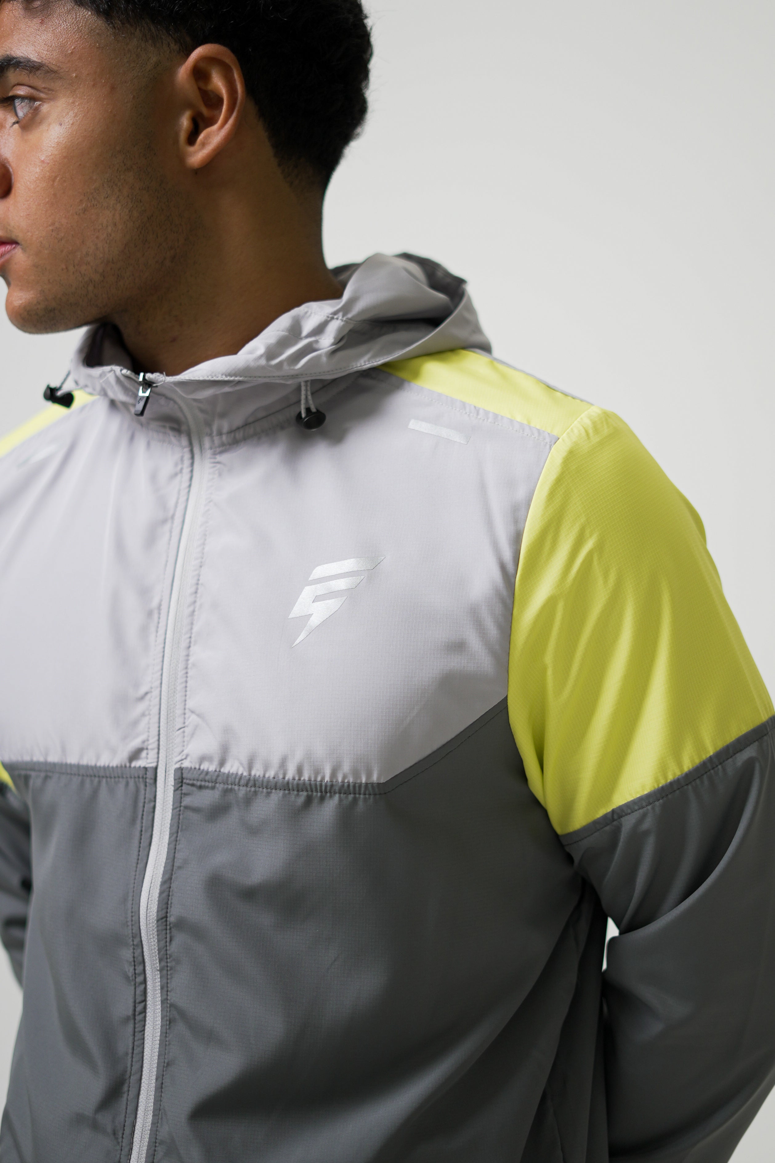 VENT WINDBREAKER JACKET - GREY/LIME/LIGHT GREY