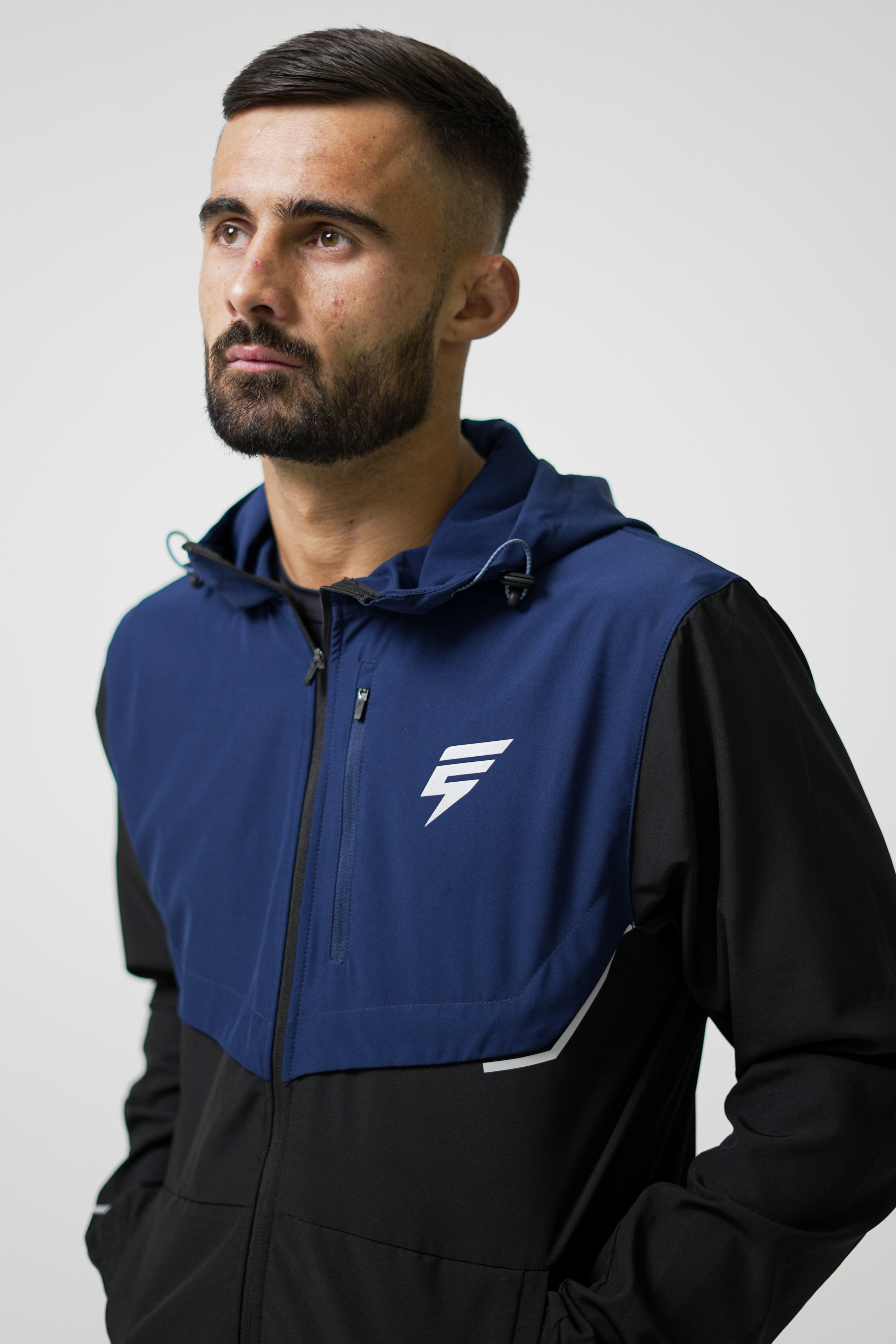 TRACK JACKET - BLACK/NAVY
