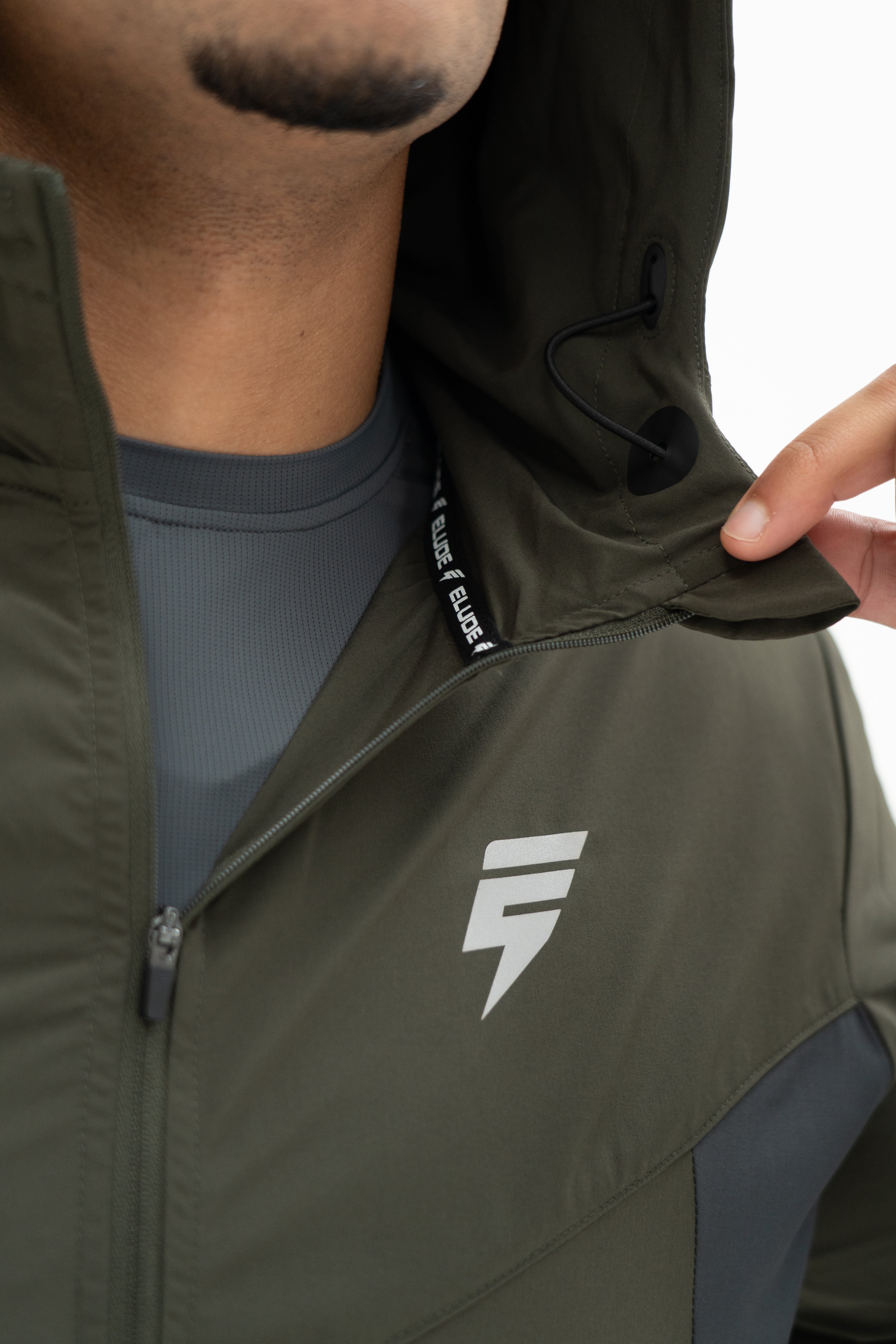 SPLIT JACKET - KHAKI/CHARCOAL