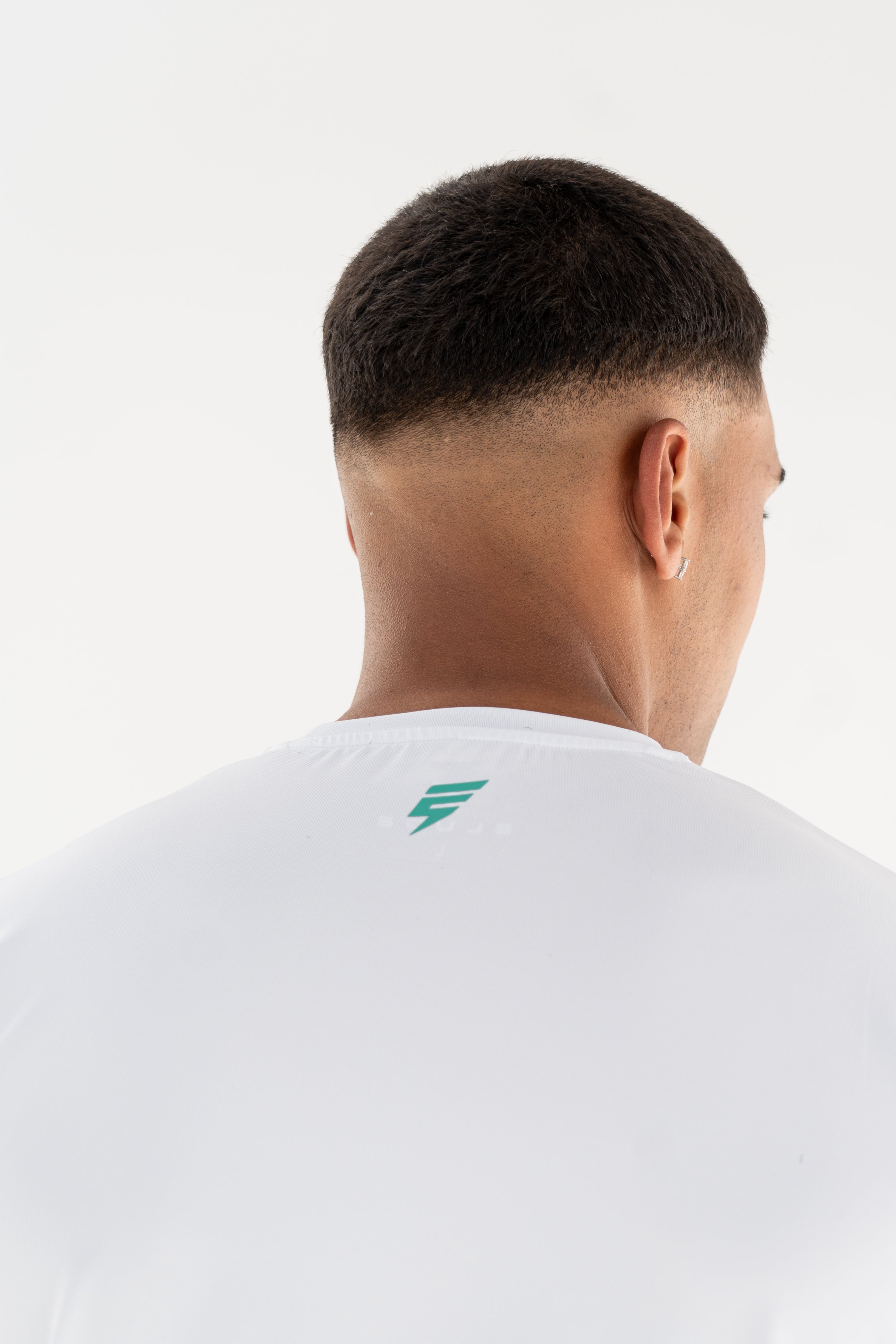 PRINT TEE - WHITE / TURQUOISE