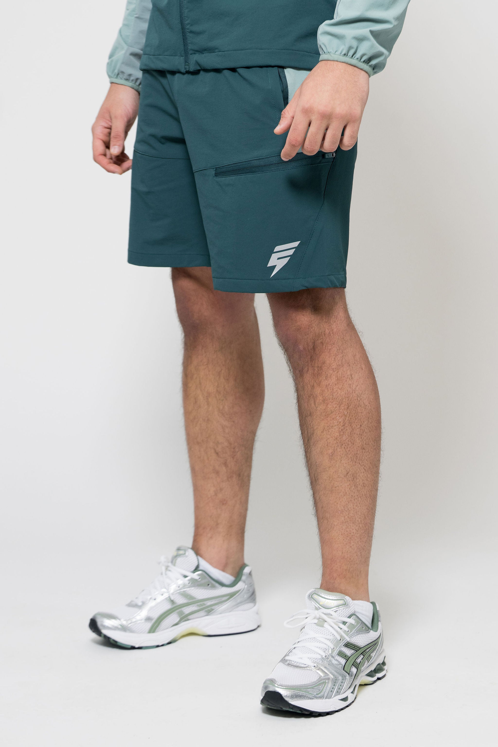 APEX JACKET SHORT SET - TEAL/FOREST GREEN/MINT