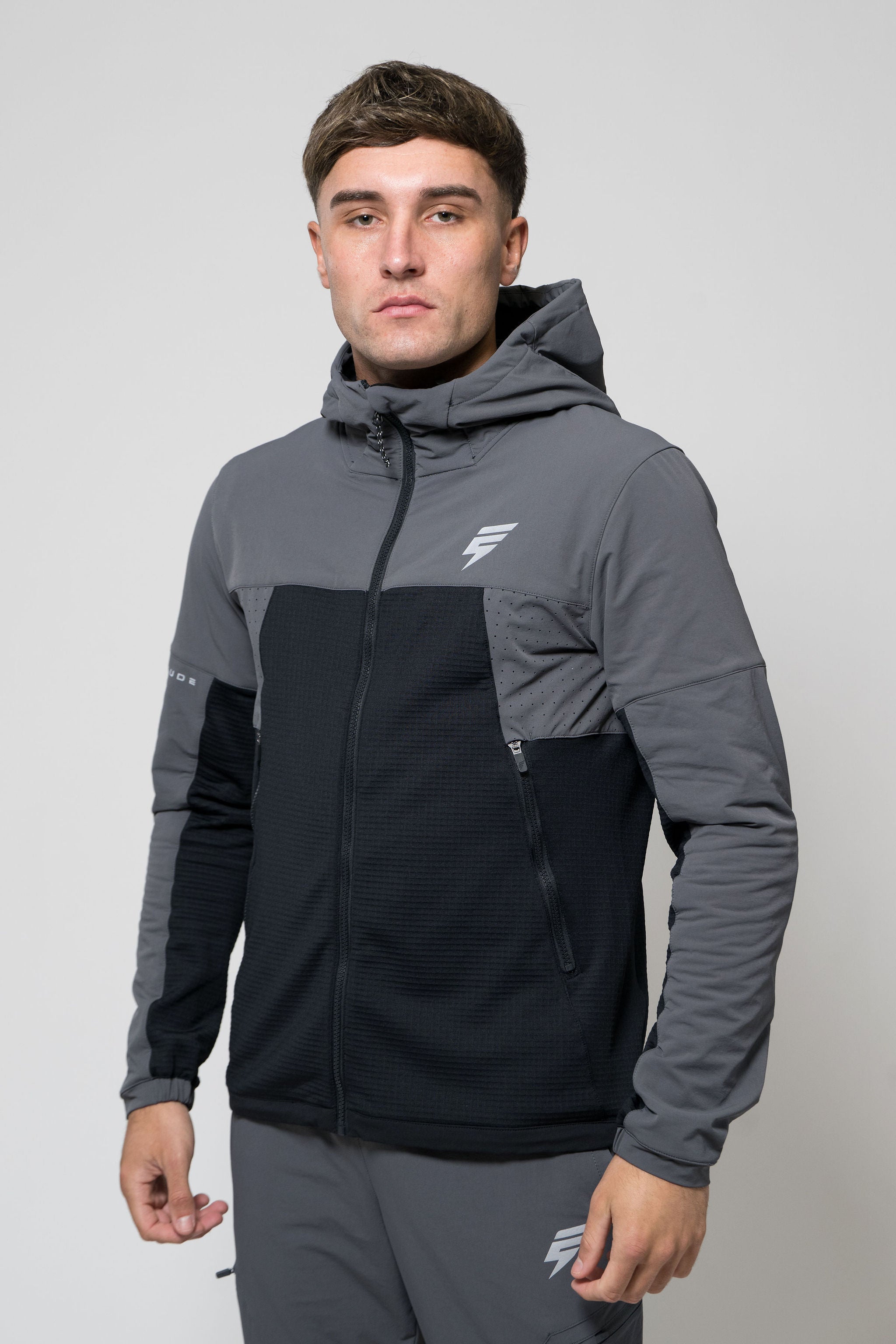 DELTA FLEECE JACKET - GREY/BLACK
